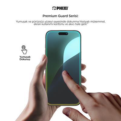 Phixi Premium Guard Parlak Cam Ekran Koruyucu – iPhone 14 Pro Uyumlu | Antistatik, Su Tutmaz, Tam Kaplama