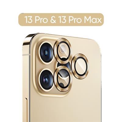 Phixi Premium Guard Serisi  – iPhone 13 Pro / Pro Max Uyumlu Gold Kamera Lens Koruyucu | Safir Cam, Kırılmaz, Gerçek Görünüm