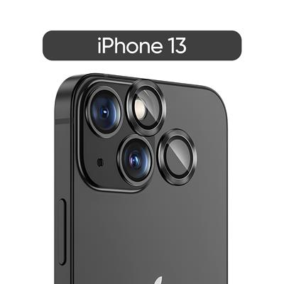 Phixi Premium Guard Serisi  – iPhone 13 Uyumlu Black Kamera Lens Koruyucu | Safir Cam, Kırılmaz, Gerçek Görünüm