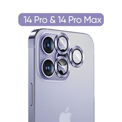 Phixi Premium Guard Serisi  – iPhone 14 / Plus Uyumlu Purple Kamera Lens Koruyucu | Safir Cam, Kırılmaz, Gerçek Görünüm