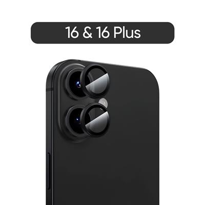 Phixi Premium Guard Serisi  – iPhone 16 / Plus Uyumlu Black Kamera Lens Koruyucu | Safir Cam, Kırılmaz, Gerçek Görünüm