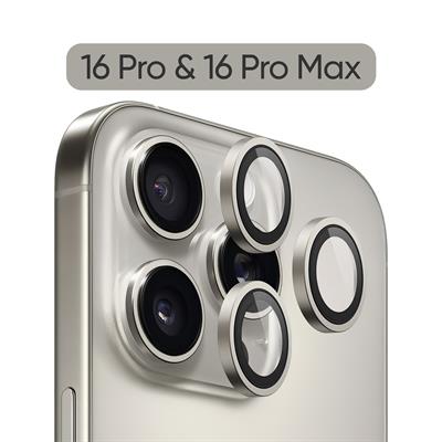 Phixi Premium Guard Serisi  – iPhone 16 Pro / Pro Max Uyumlu Natural Titanyum Kamera Lens Koruyucu | Safir Cam, Kırılmaz, Gerçek Görünüm