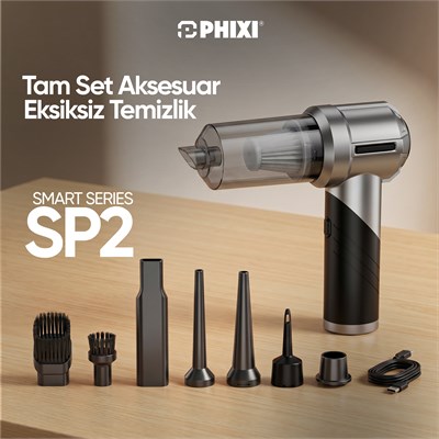 PHIXI Smart SP2 16000 Pa Katlanabilir Şarjlı Araç İçi Süpürge