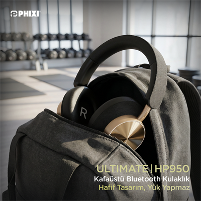 PHIXI Ultimate HP950 ANC Kablosuz Bluetooth Kulaklık – Aktif Gürültü Engelleme, 40 Saat Dinleme