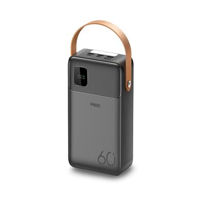 PHIXI Ultimate P62 - 60000mAh - Hızlı Şarj - Işıklı - LCD Ekranlı - Dahili Kablolu - Powerbank