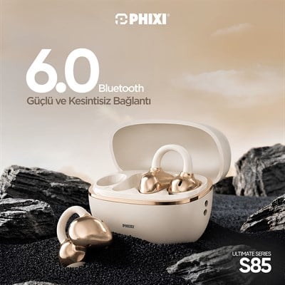 PHIXI Ultimate S85 Bluetooth 6.0 Ergonomik Klipsli Kablosuz Kulaklık