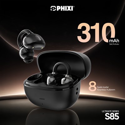 PHIXI Ultimate S85 Bluetooth 6.0 Ergonomik Klipsli Kablosuz Kulaklık
