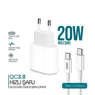 PHİXİ UPD4118T ULTİMATE 20W TYPE-C HIZLI ŞARJ CİHAZI 