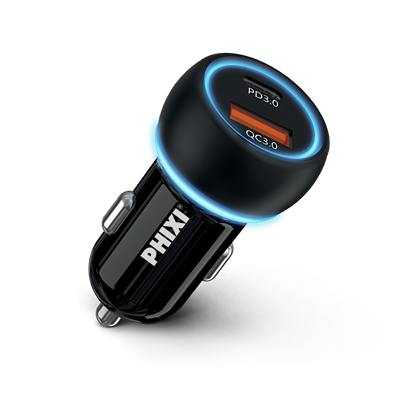 Phixi UPD4260 Dual-Port 60W PD-Supported Car Charger