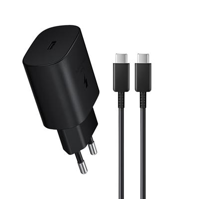 Ultimate Serisi UPD4125TB 25W Type-C Girişli Hızlı Şarj Adaptörü + Type-C Kablo Siyah