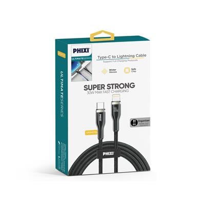 Ultimate Serisi UPD4170L Type-C to Lightning Hasır Şarj Kablosu 30W – Toptan