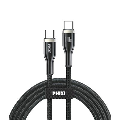 Ultimate Serisi UPD4170T Type-C to Type-C Hasır Siyah Kablo – 1 Metre, 100W Hızlı Şarj