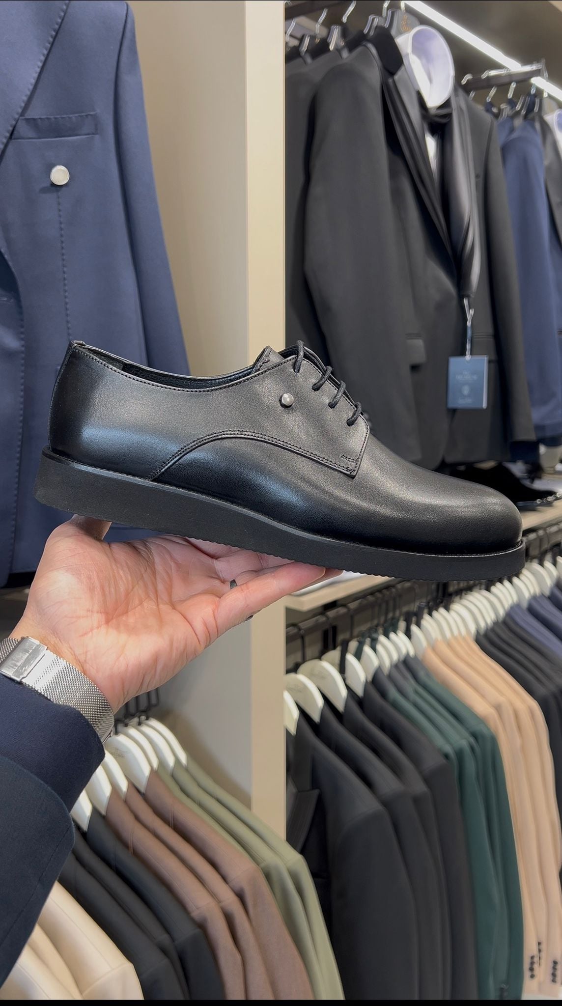 Erkek Klasik Bağcıklı Eva Taban Ayakkabı-Siyah