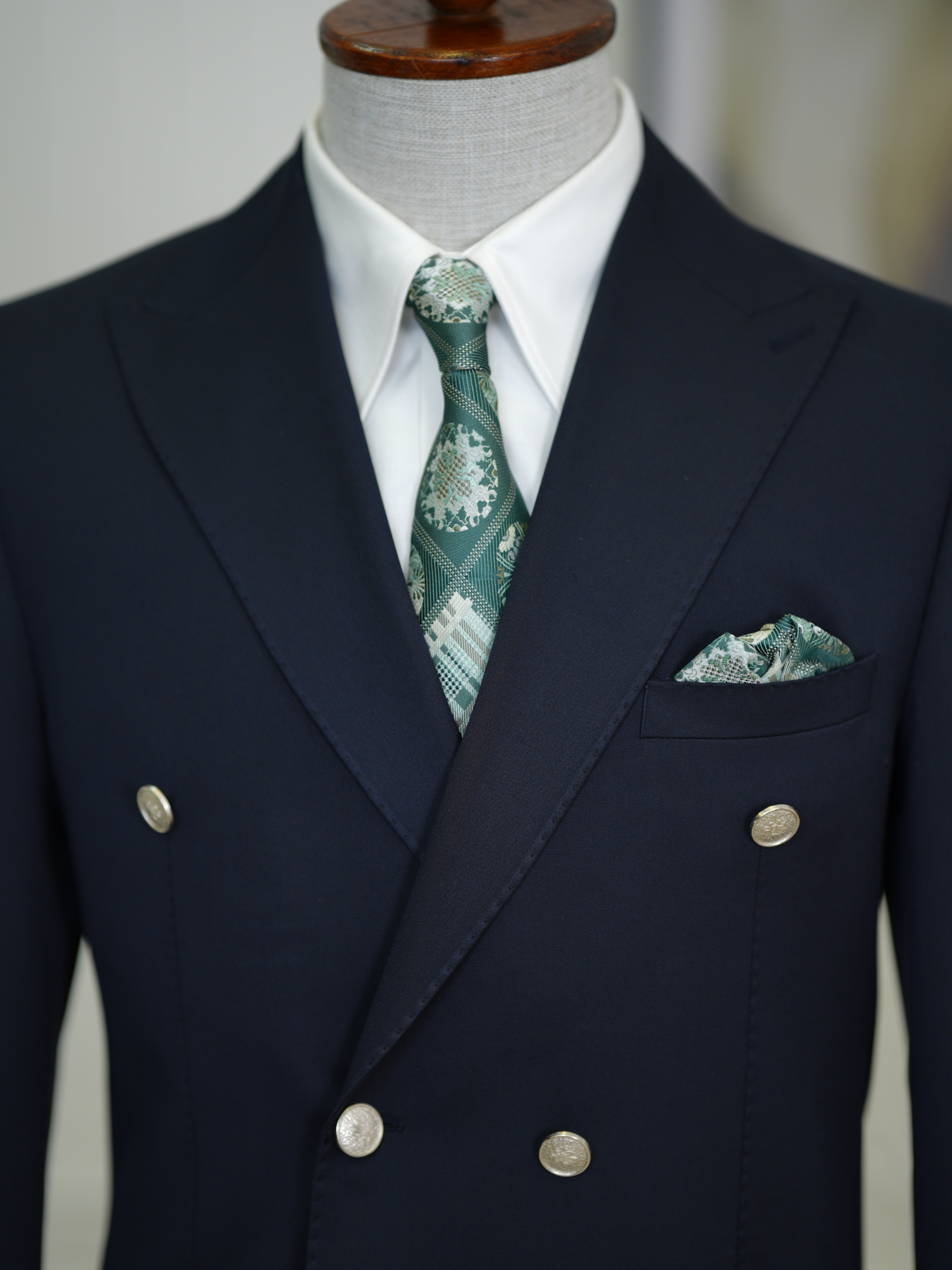 Erkek Premium İtalyan Stil Slim Fit Erkek Punto Dikişli Torba Cepli Yarım Astarlı Kruvaze Ceket - Laci