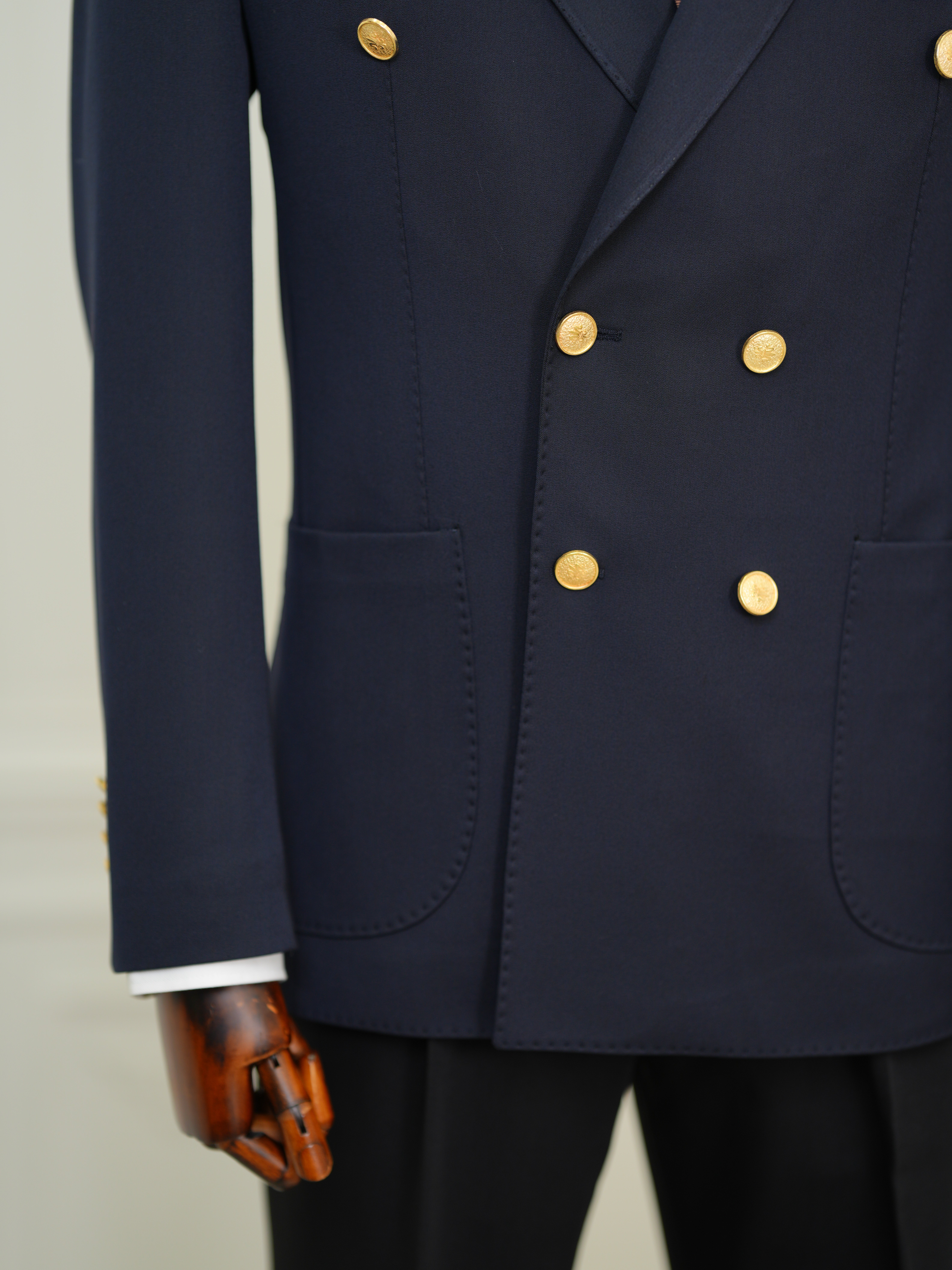 Erkek Premium İtalyan Stil Slim Fit Erkek Punto Dikişli Torba Cepli Yarım Astarlı Kruvaze Ceket - Laci