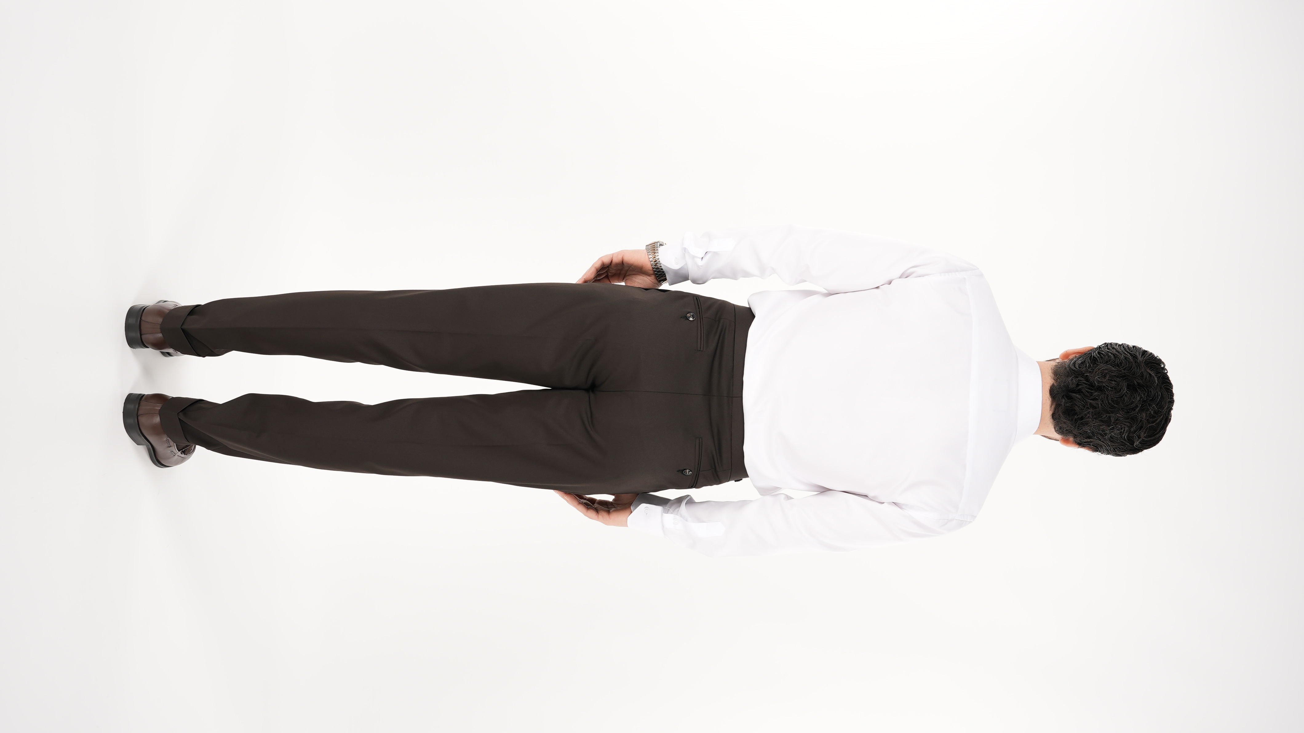 Erkek Regular Fit Yüksek Bel Piliseli Kumaş Pantolon - Acı Kahve