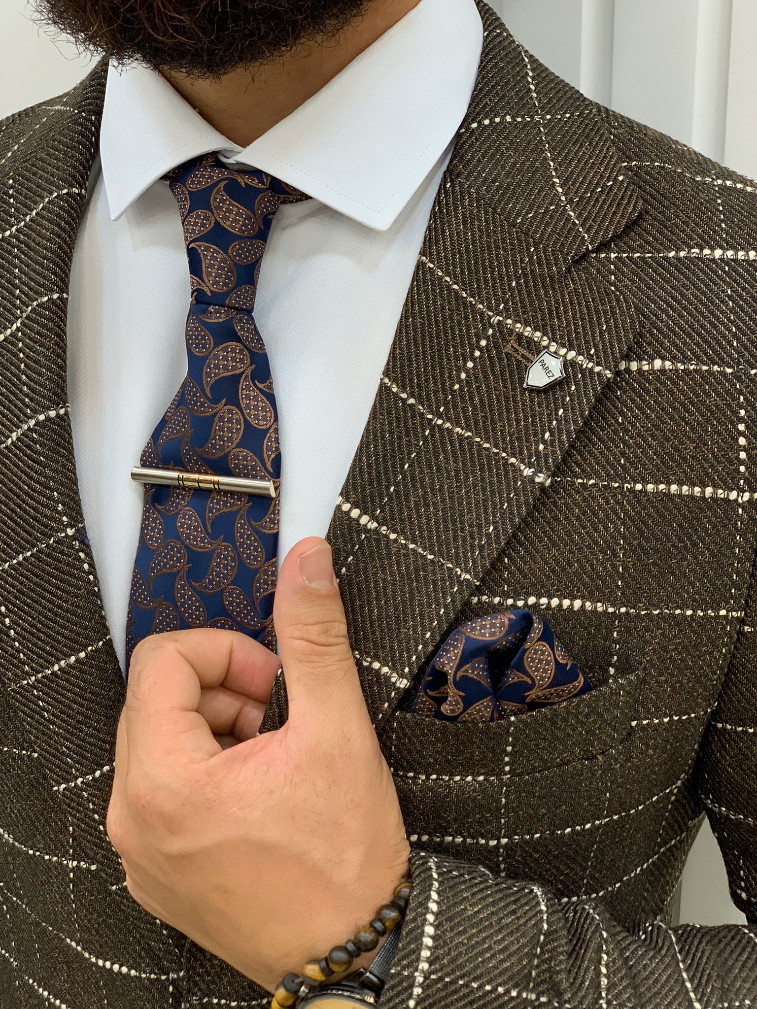 Erkek Slim Fit Ceket-Kahve