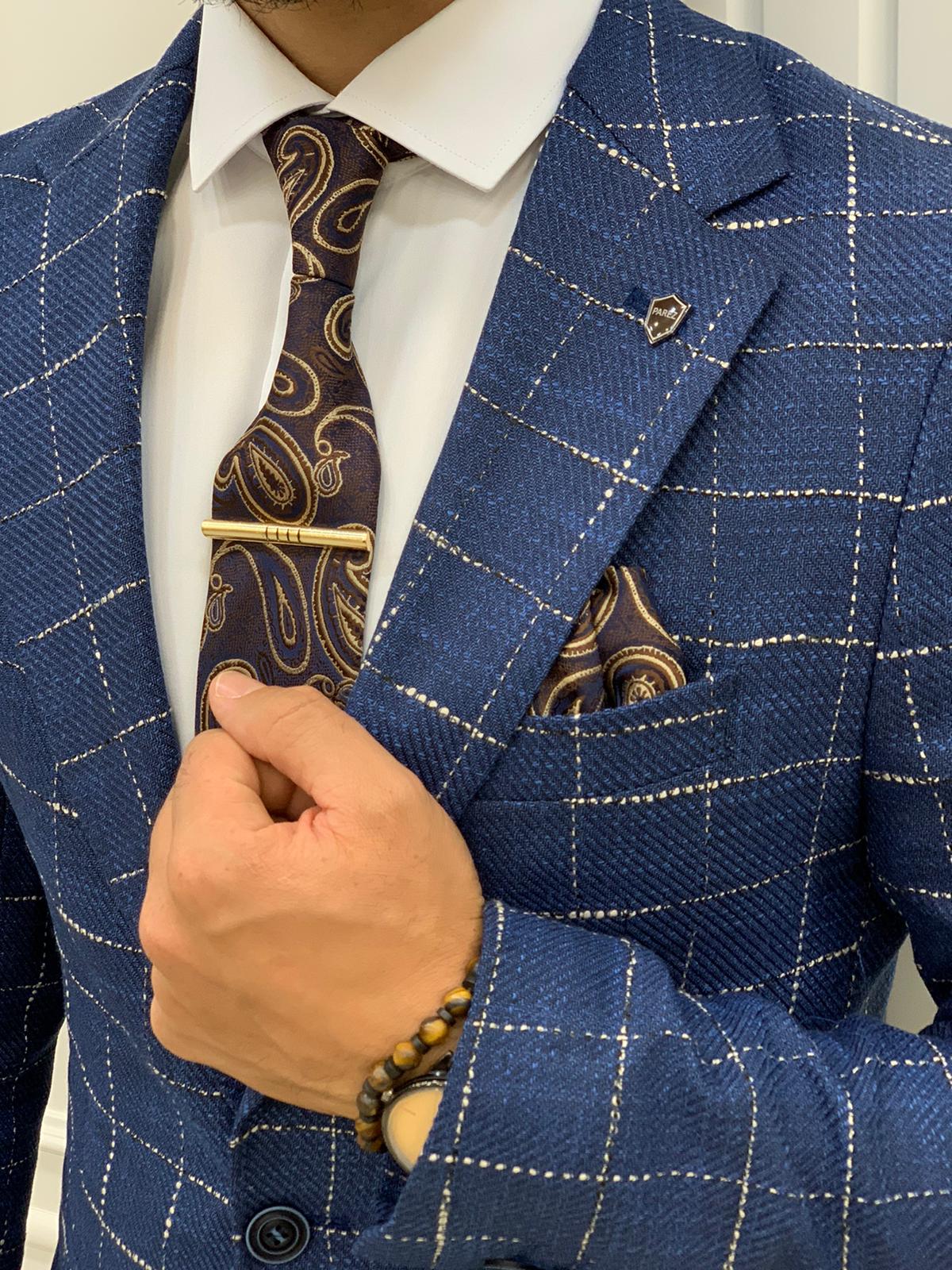 Erkek Slim Fit Ceket-Mavi