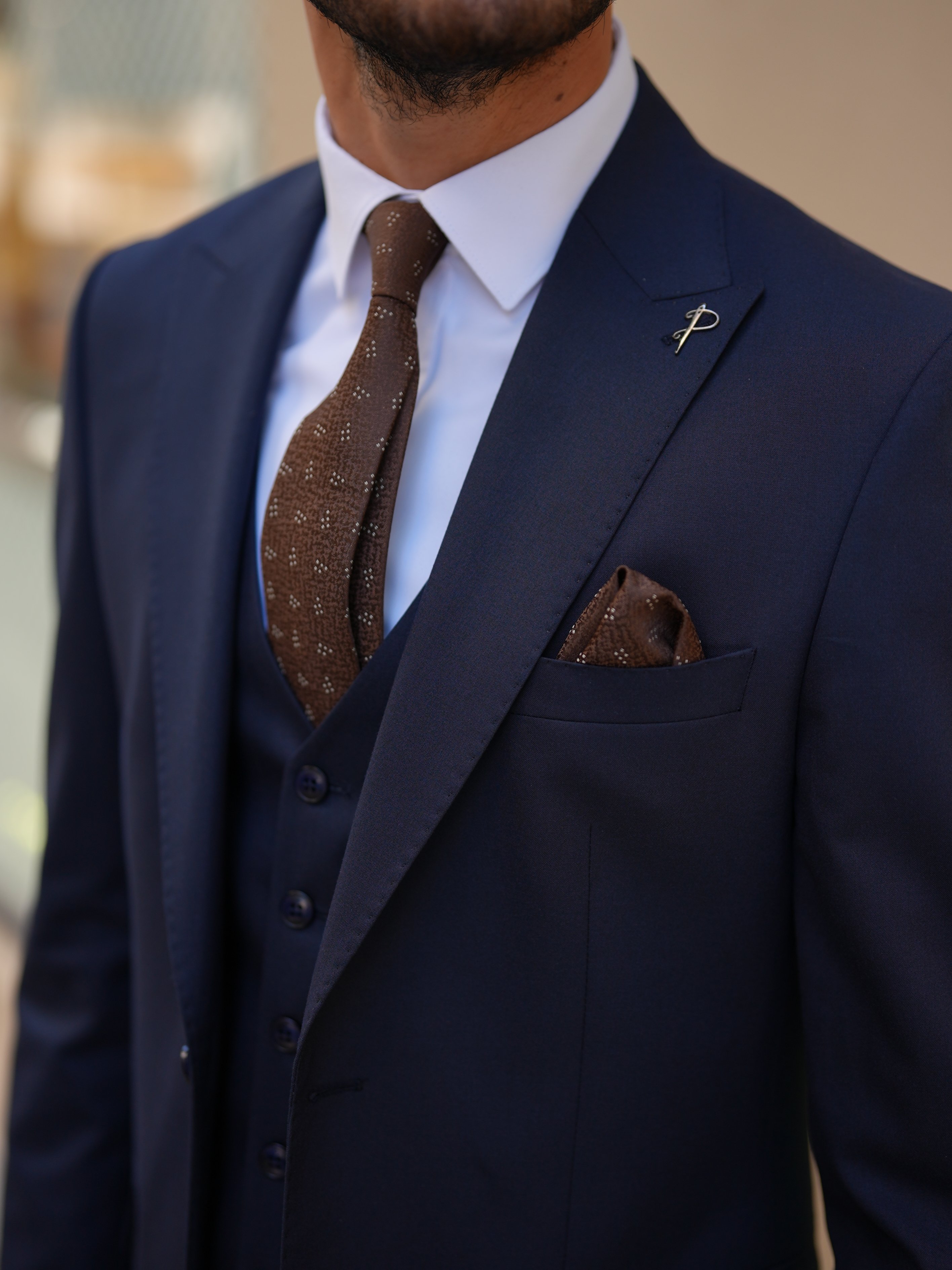 Erkek Slim Fit İtalyan Stil Takım Elbise - Lacivert