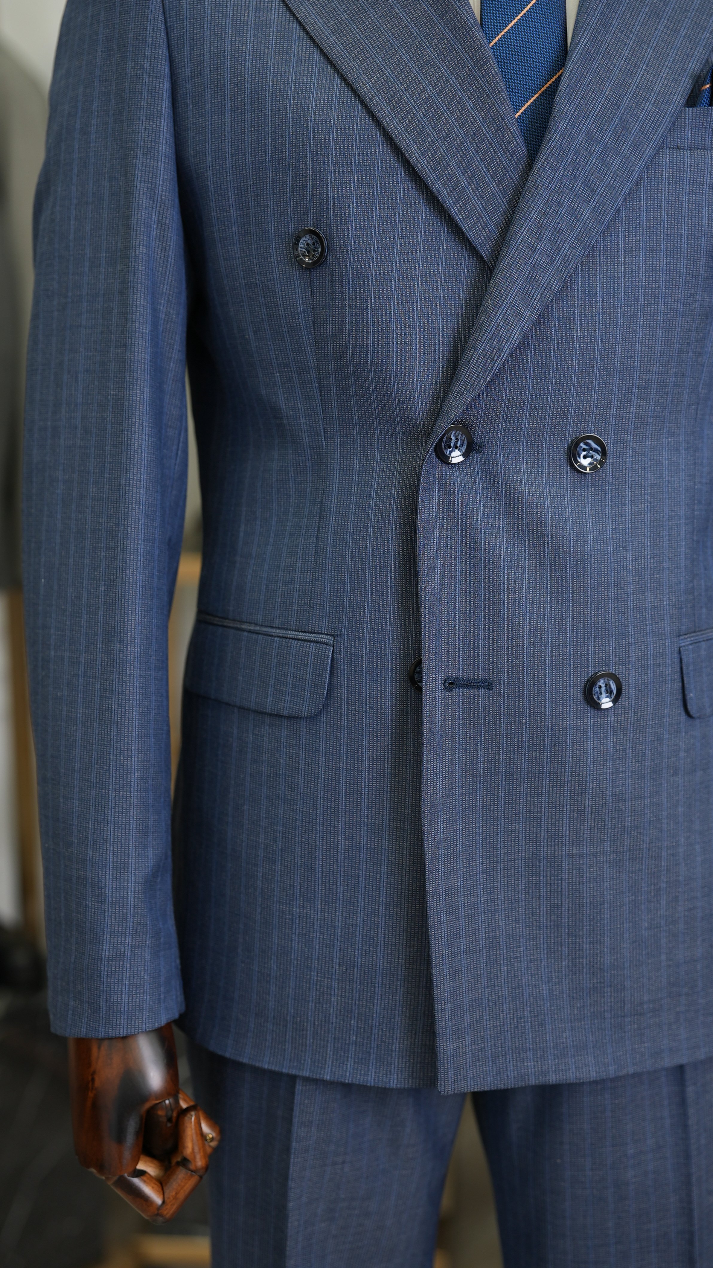 Erkek Slim Fit Takım Elbise Ceket Pantolon - Mavi
