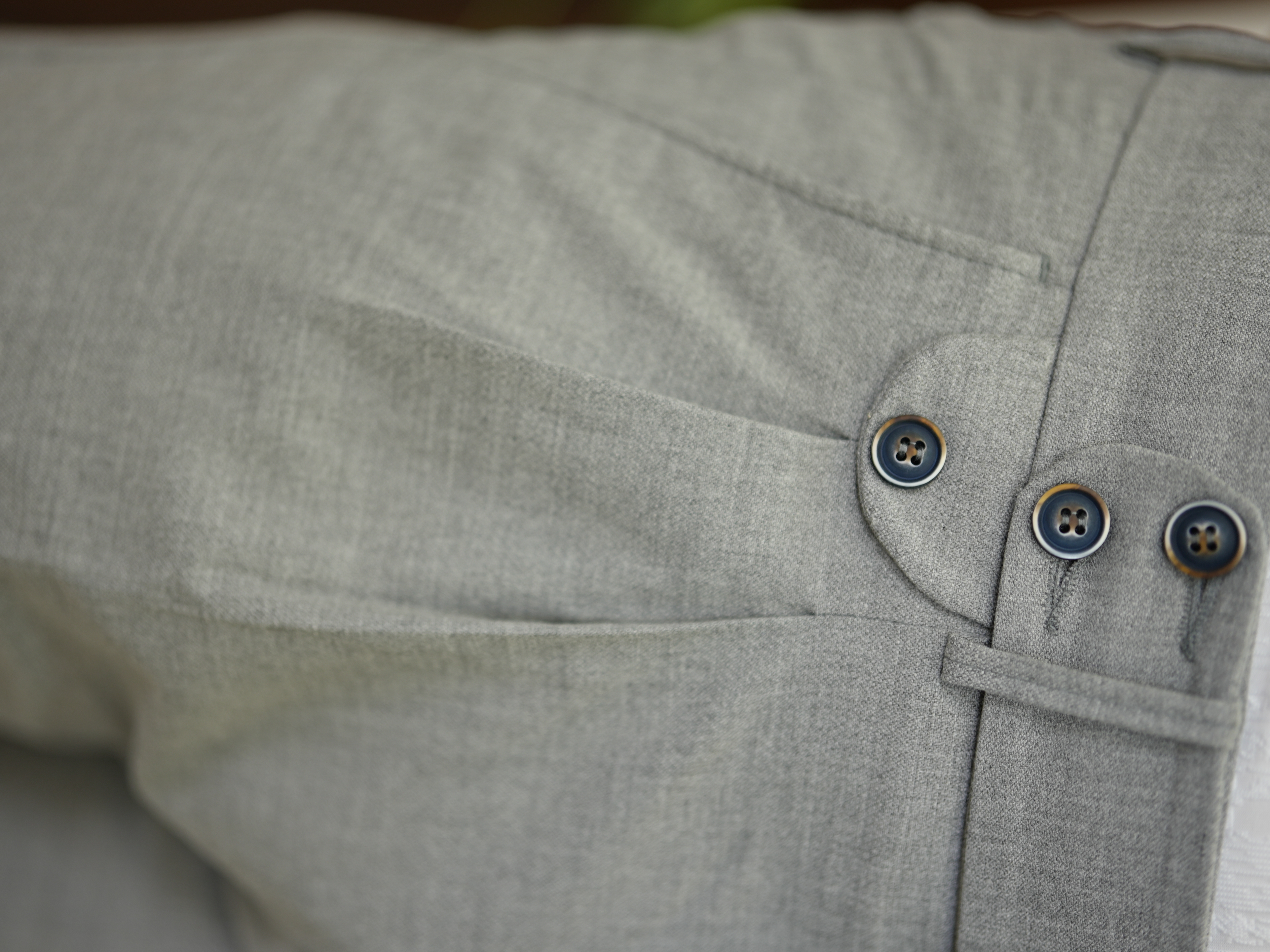 Erkek Slim Fit Yüksek Bel Duble Paça  Piliseli Kumaş Pantolon - Gri