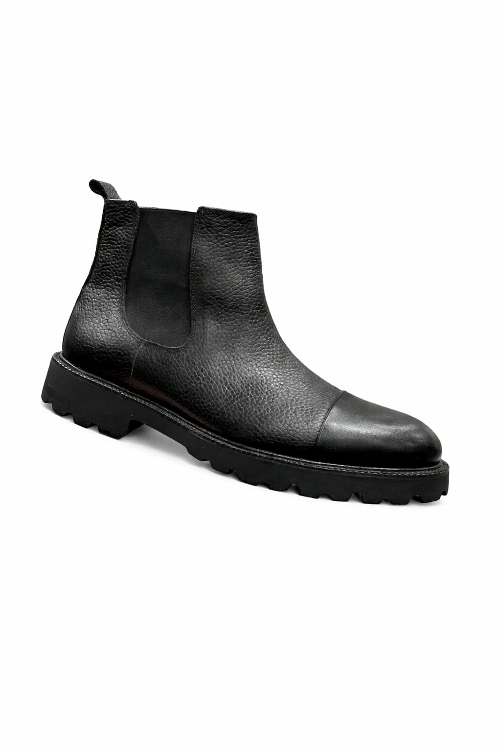 Hakiki Deri Bağcıklı Erkek Bot - Siyah