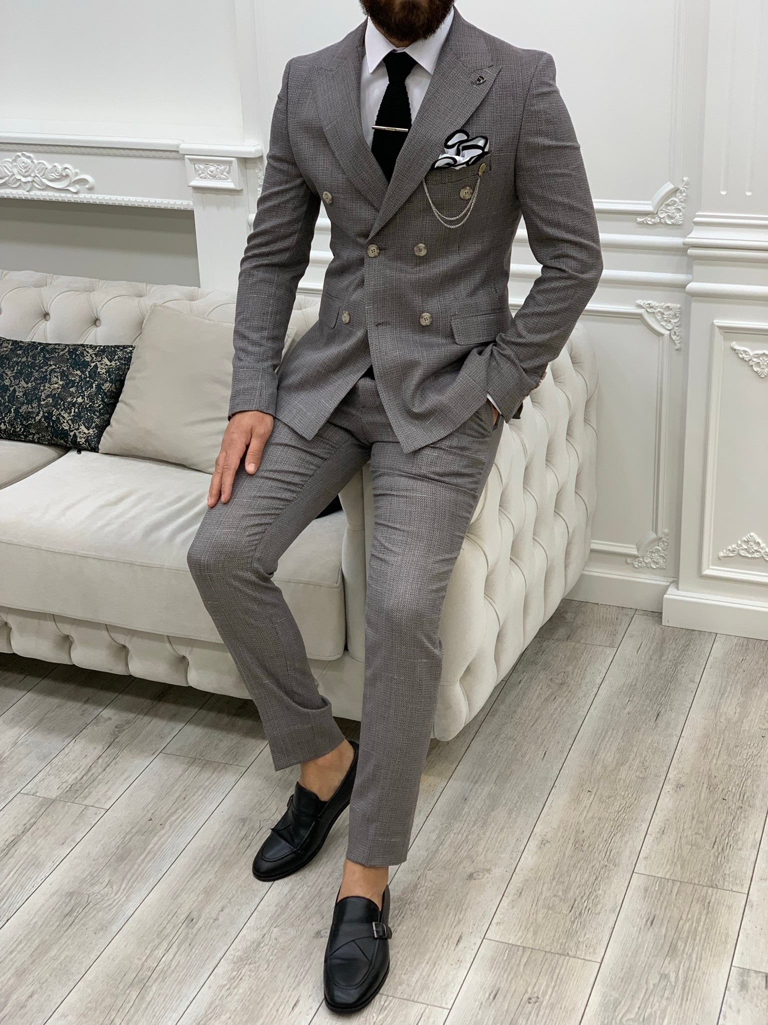 Pantaloni giacca da abito doppiopetto stile italiano - Cherry Rotten