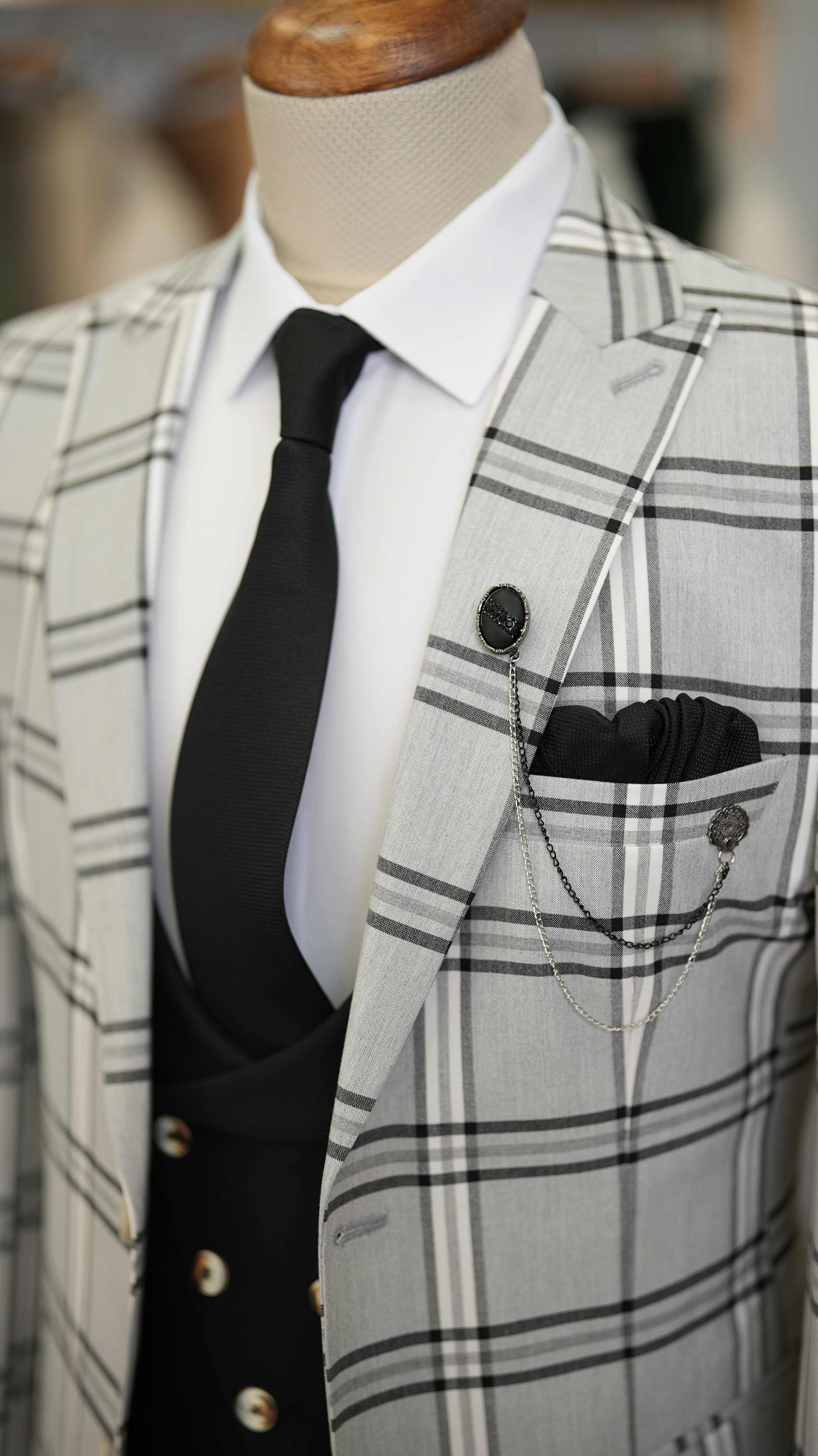 Pantaloni giacca gilet stile italiano - Grigio