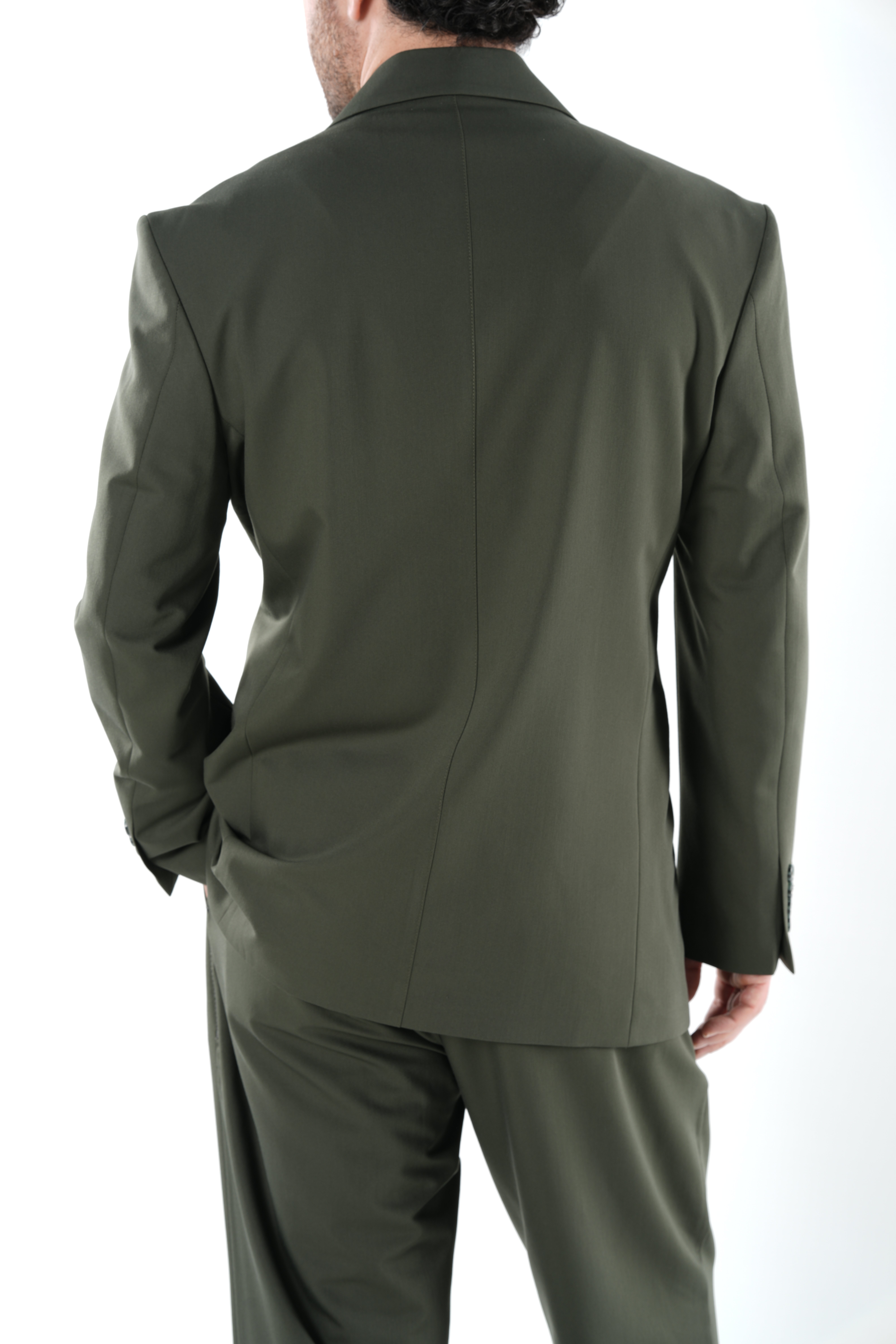 Oversize Kruvaze Takım Elbise Ceket Pantolon - Haki