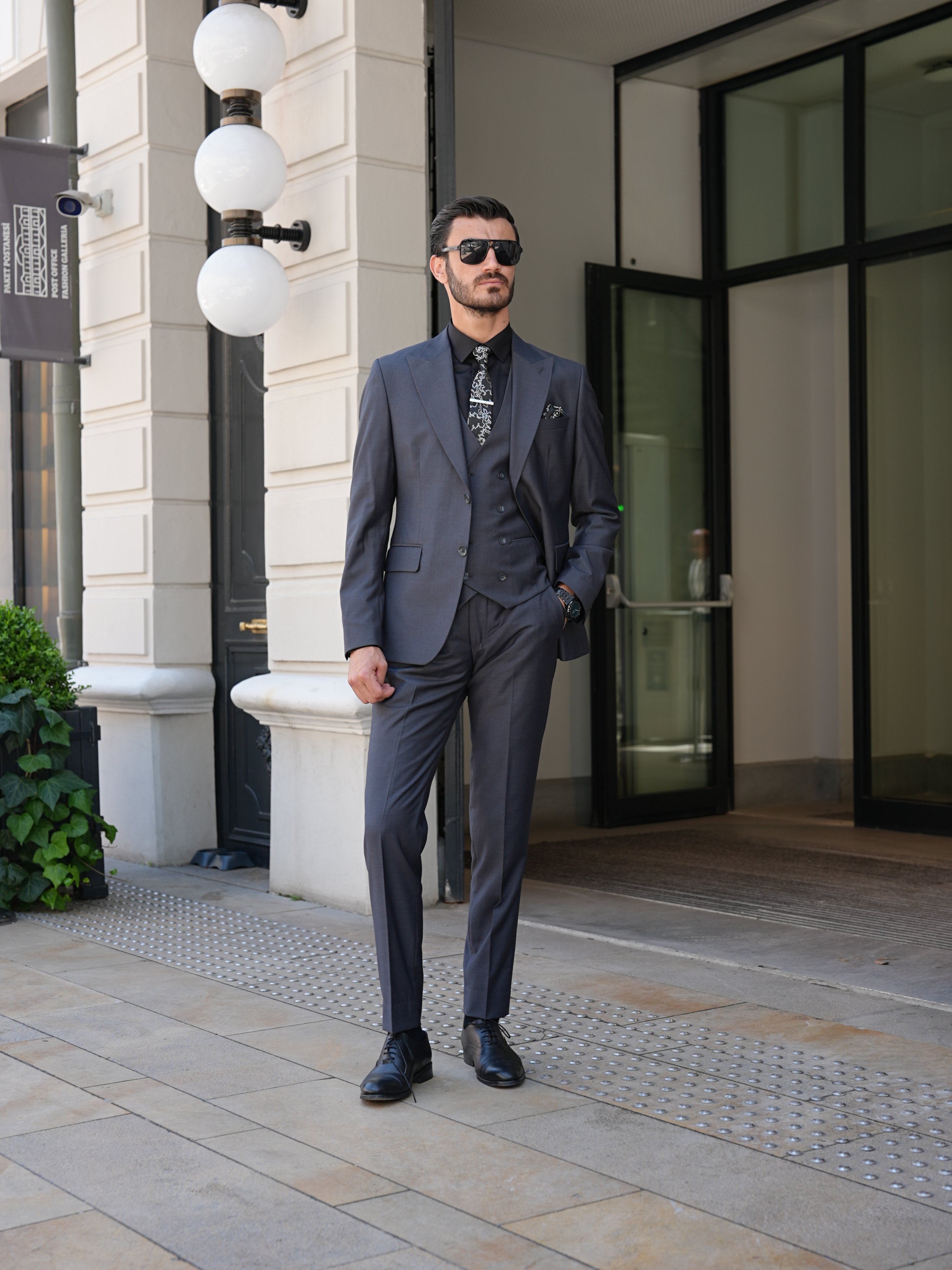 Pantaloni gilet giacca da abito slim fit - Fumè