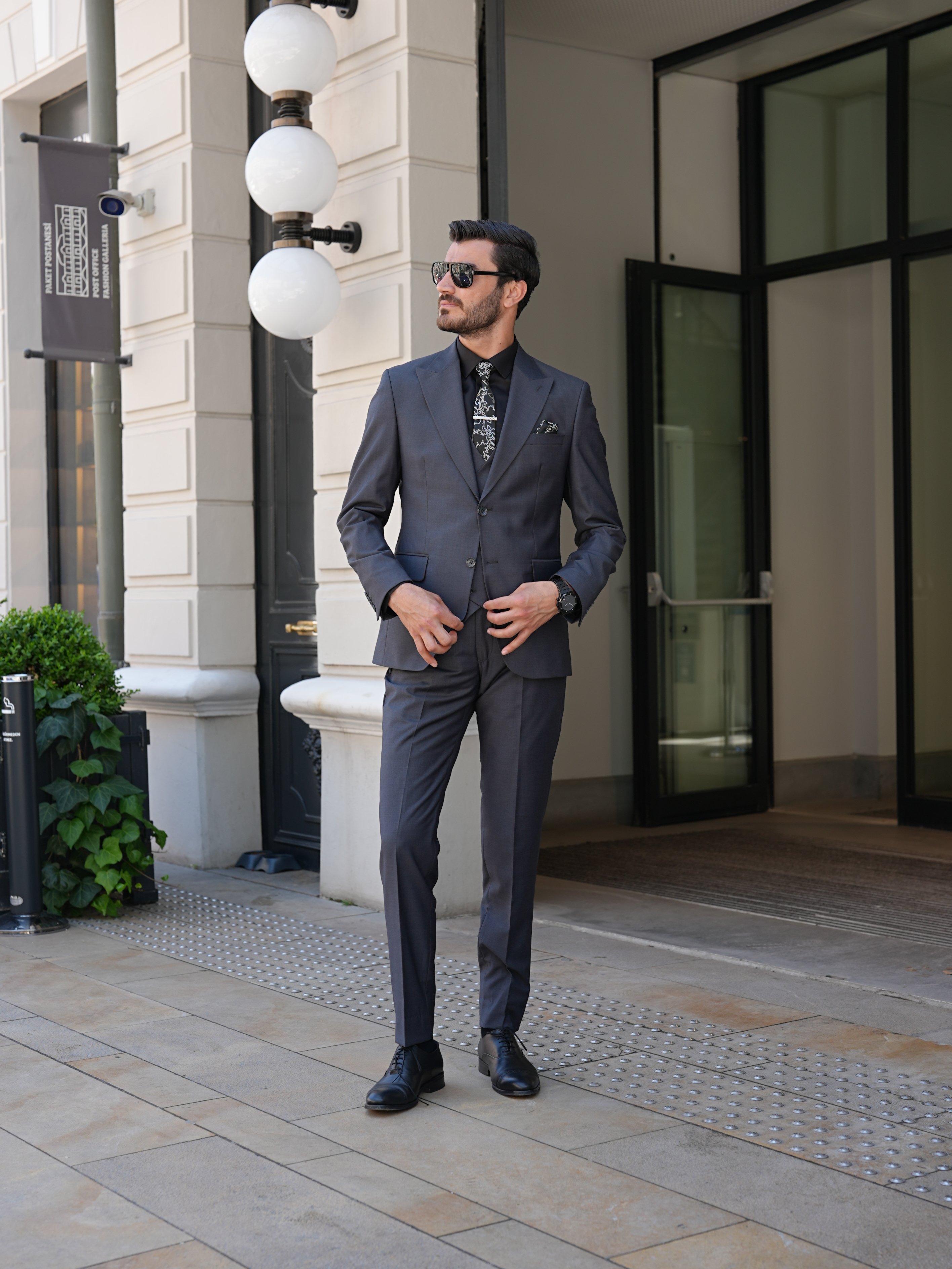 Pantaloni gilet giacca da abito slim fit - Fumè