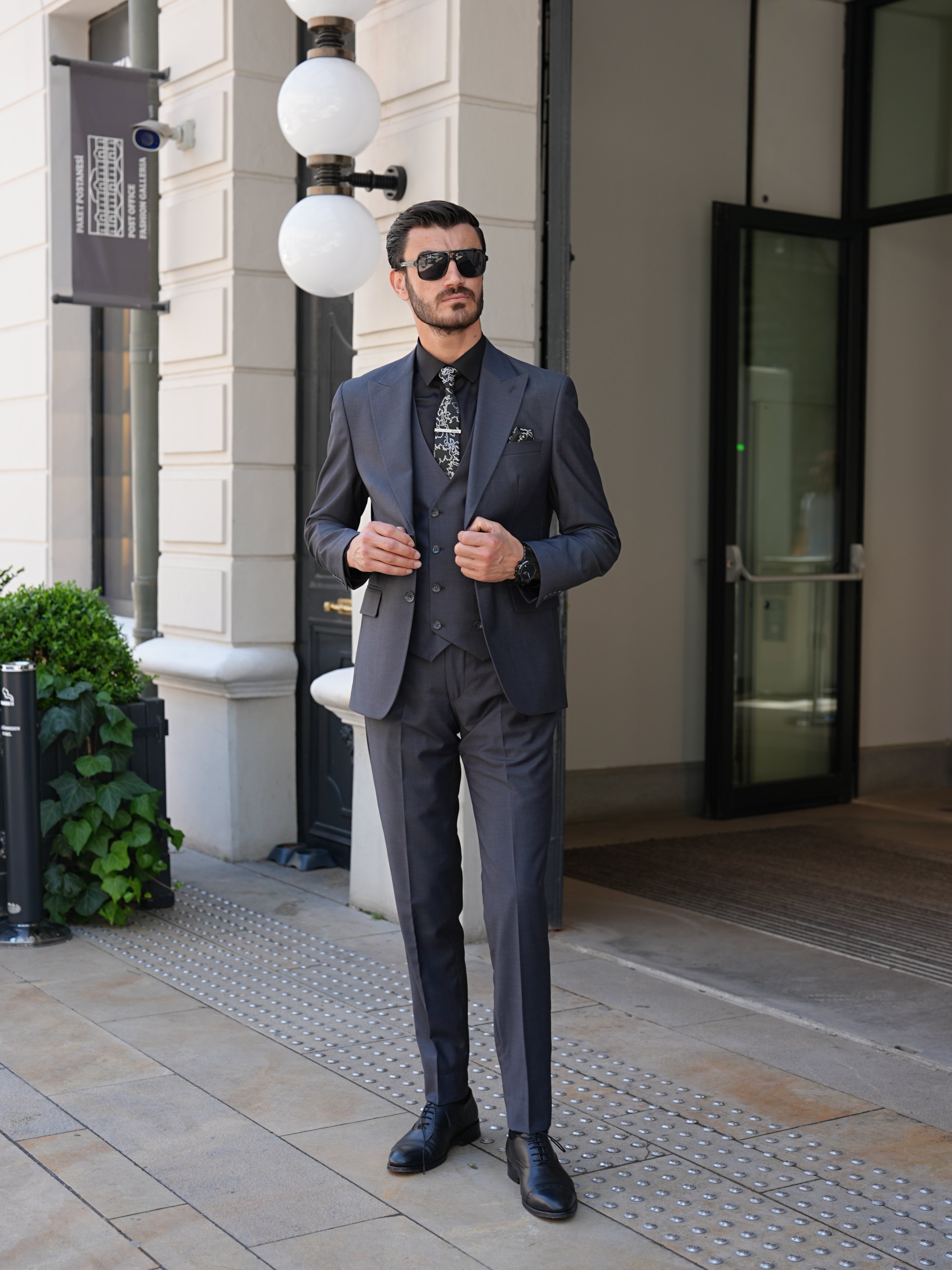 Pantaloni gilet giacca da abito slim fit - Fumè