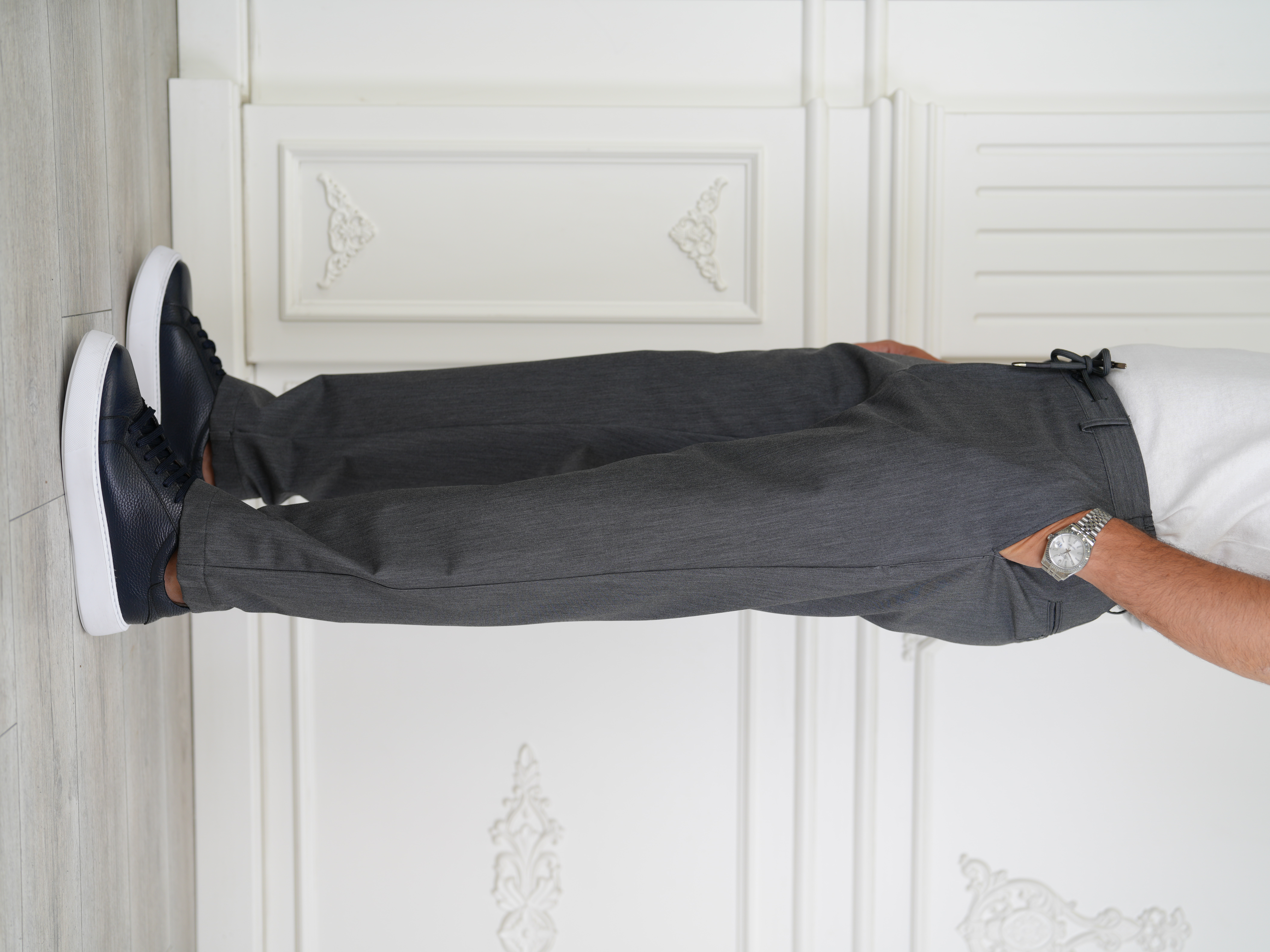 YÜKSEK BEL İTALYAN STİL JOGGER PANTOLON - Füme