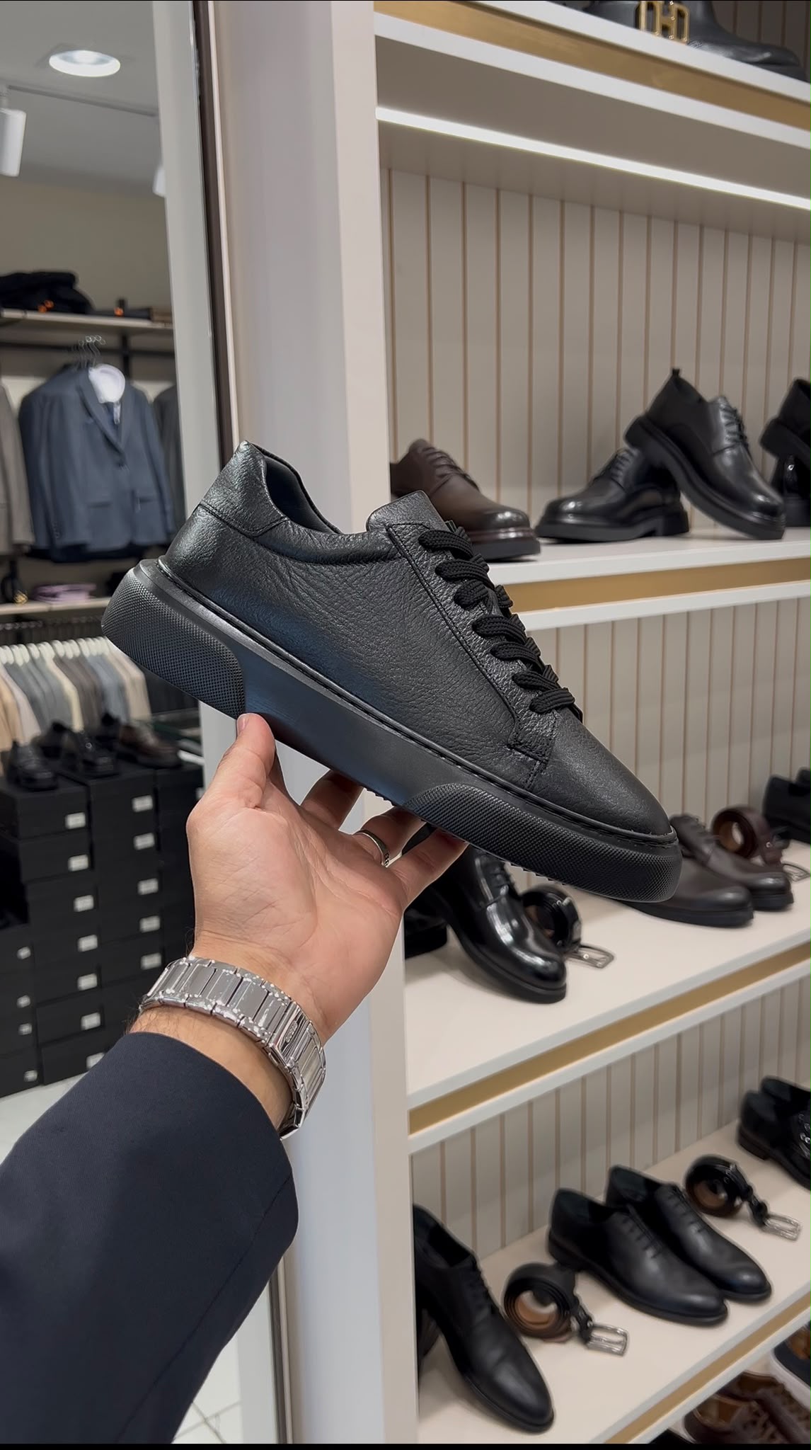 Erkek Casual Sneaker Hakiki Deri Ayakkabı - Siyah