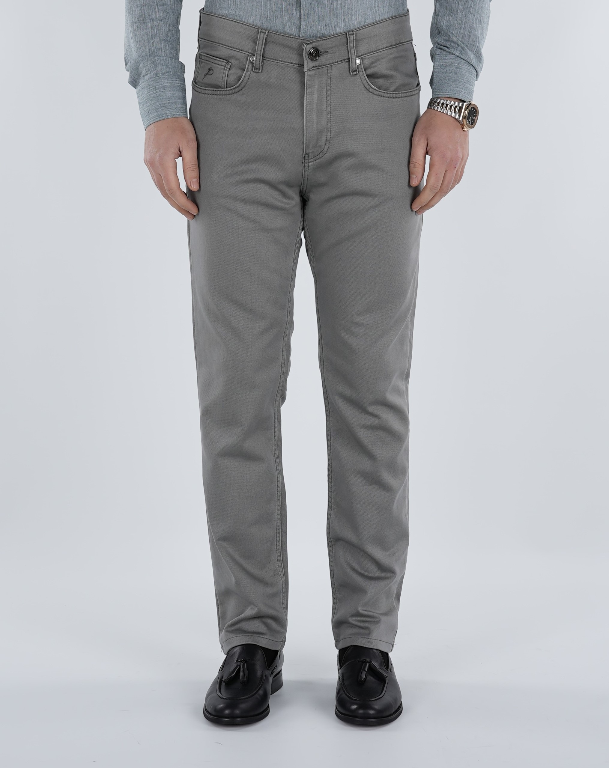 Erkek Denim Regular Rahat Kalıp Jeans Kot Cotton Pantolon - Toprak