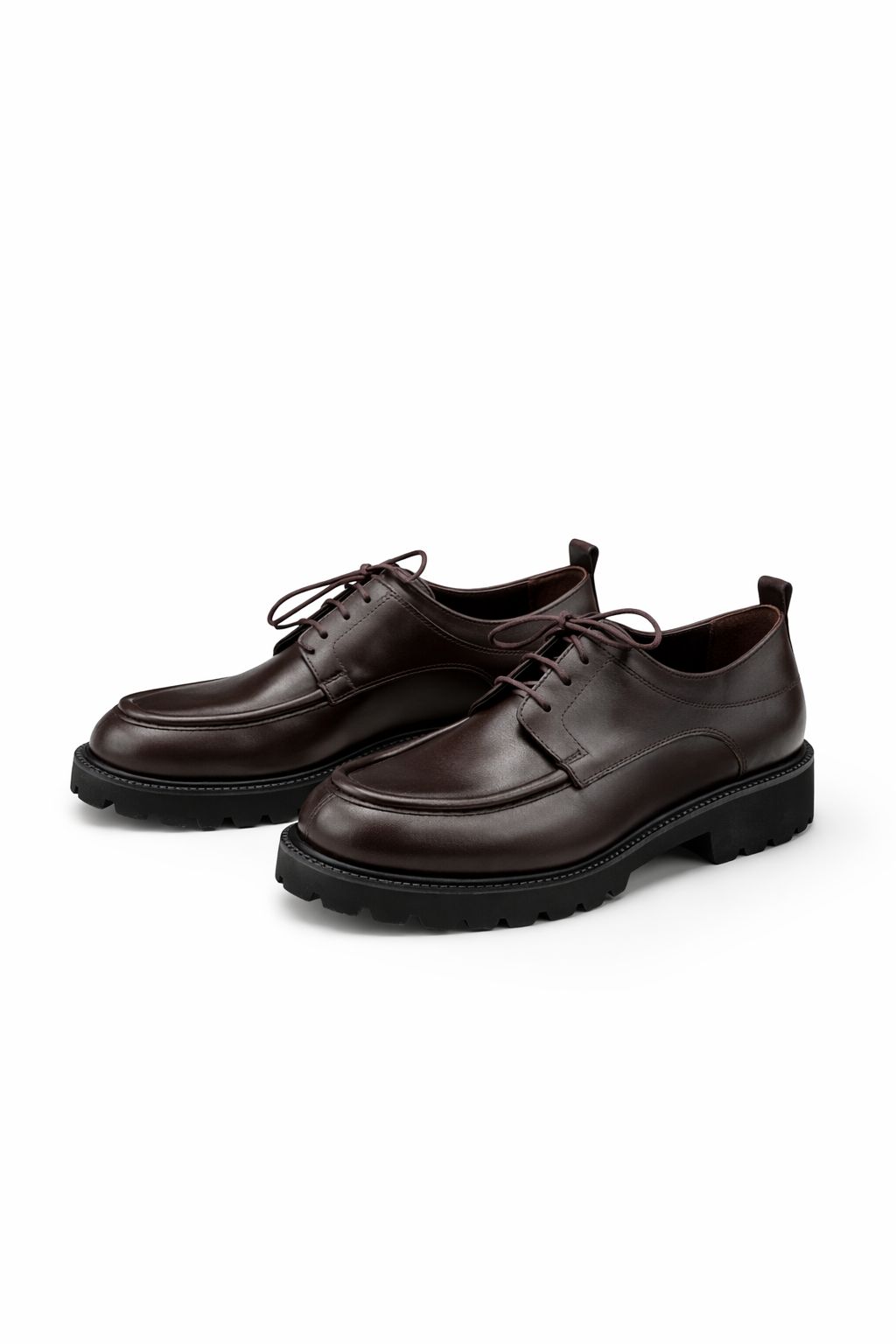 Erkek Hakiki Deri Tabanlı Bağcıklı Ayakkabı - Acı Kahve