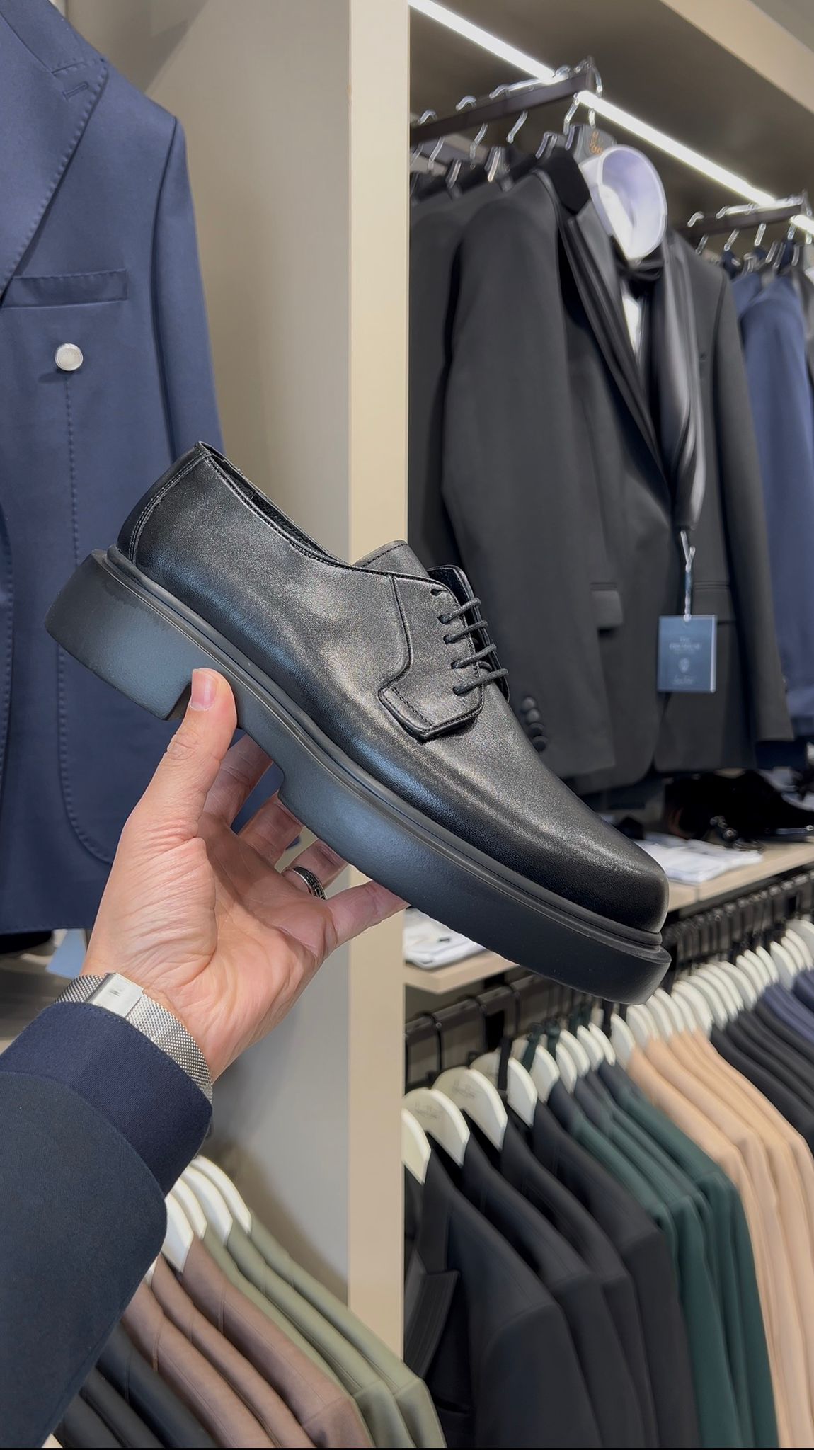 Erkek Hakiki Deri Tabanlı BağcıklI Rugan Ayakkabı - Siyah