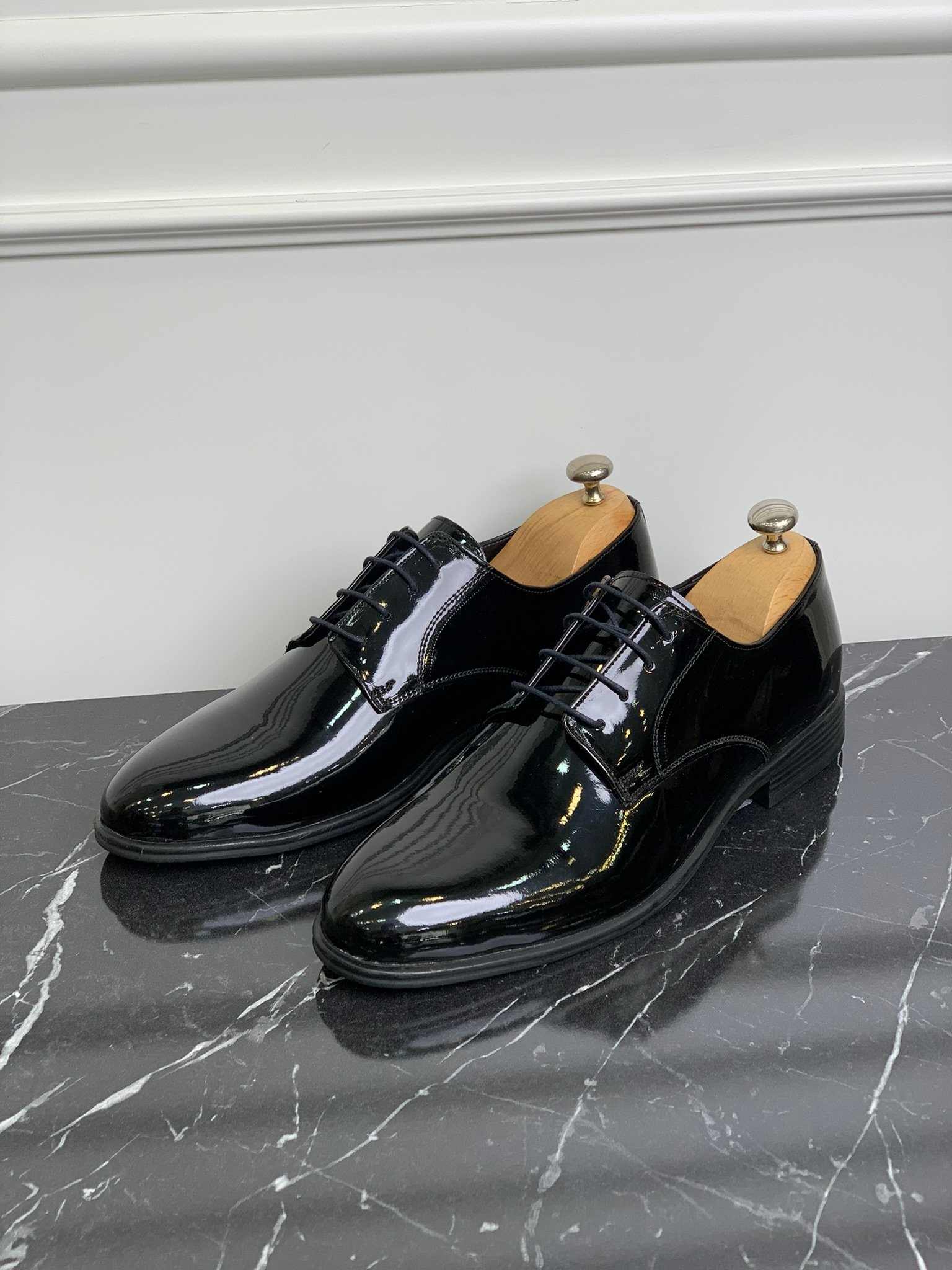 Erkek Klasik Rugan Bağcıklı Ayakkabı - Siyah