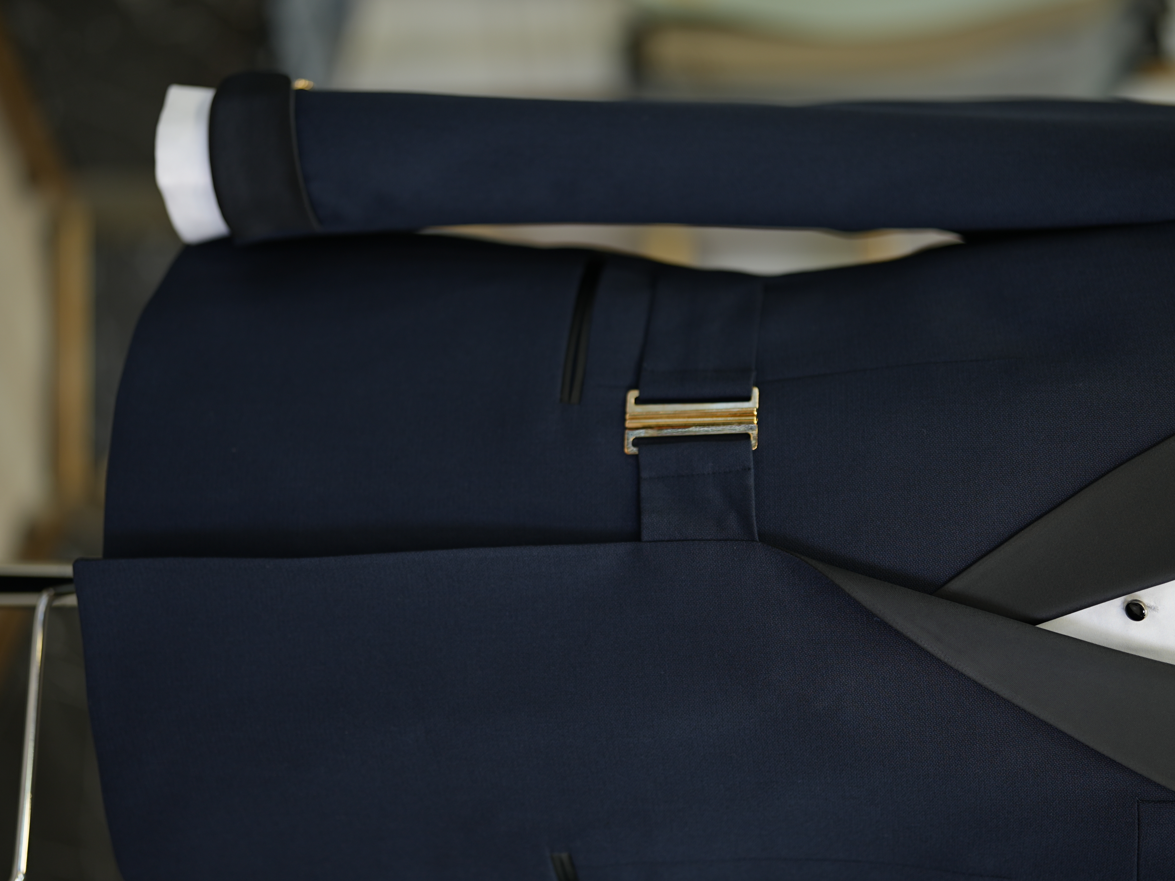 Abito da sposo smoking doppio petto da uomo collo a rondine stile italiano pantaloni da giacca slim fit papillon - blu navy