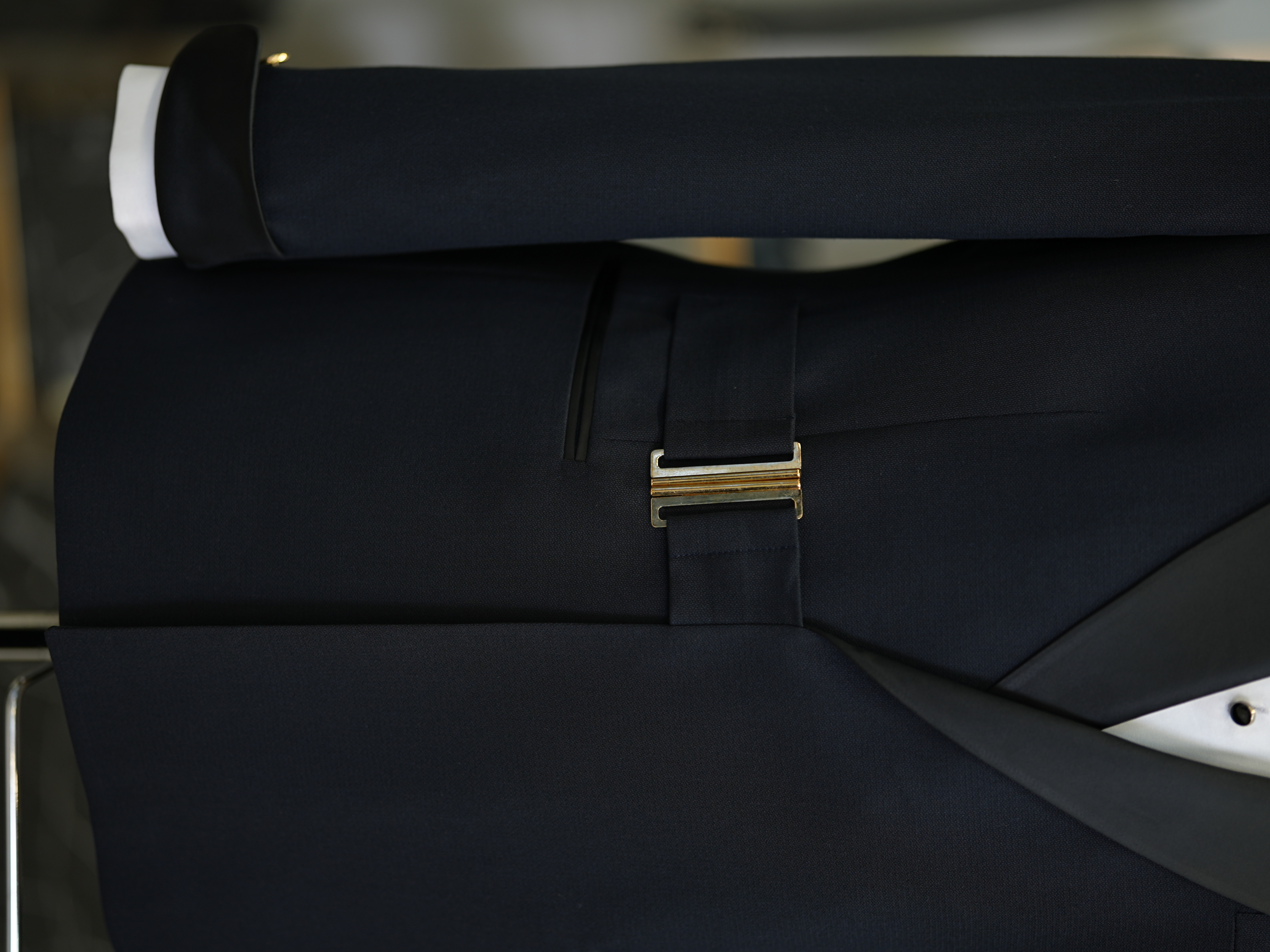 Abito da sposo smoking doppiopetto da uomo collo a rondine stile italiano pantaloni da giacca slim fit papillon - blu navy scuro