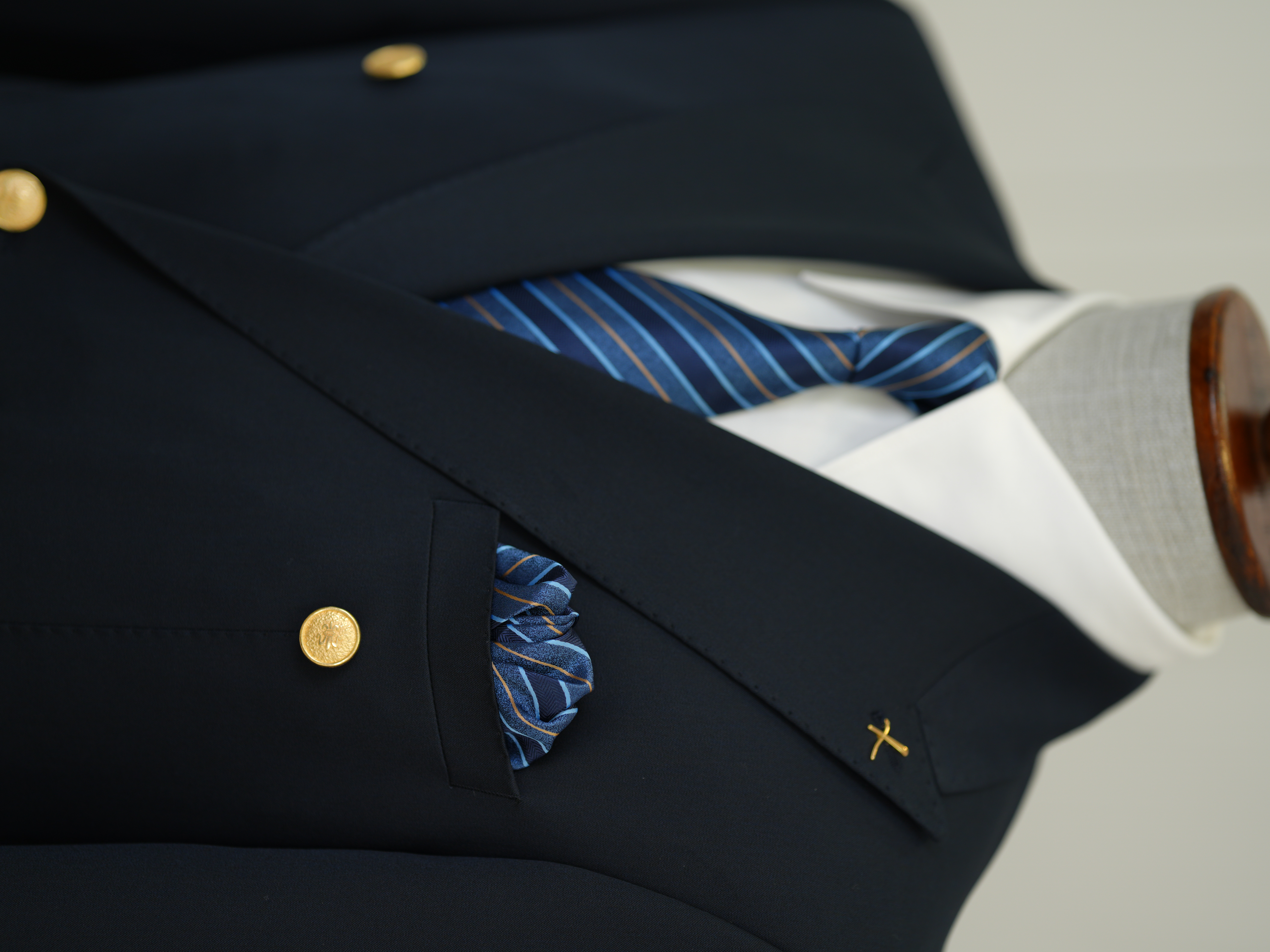 Erkek Premium İtalyan Stil Slim Fit Erkek Punto Dikişli Torba Cepli Yarım Astarlı Kruvaze Ceket - Koyu Lacivert