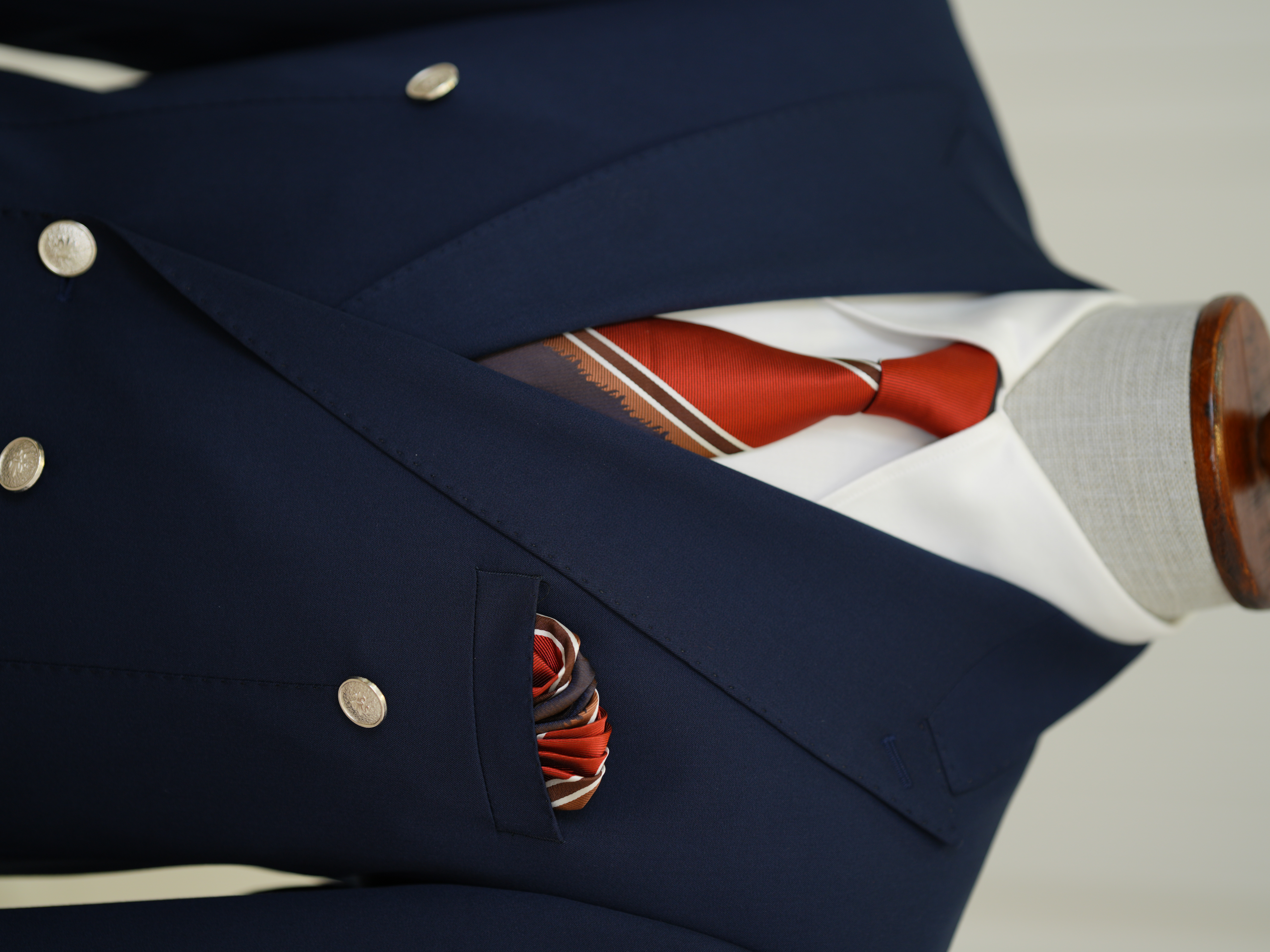 Erkek Premium İtalyan Stil Slim Fit Erkek Punto Dikişli Torba Cepli Yarım Astarlı Kruvaze Ceket - Lacivert