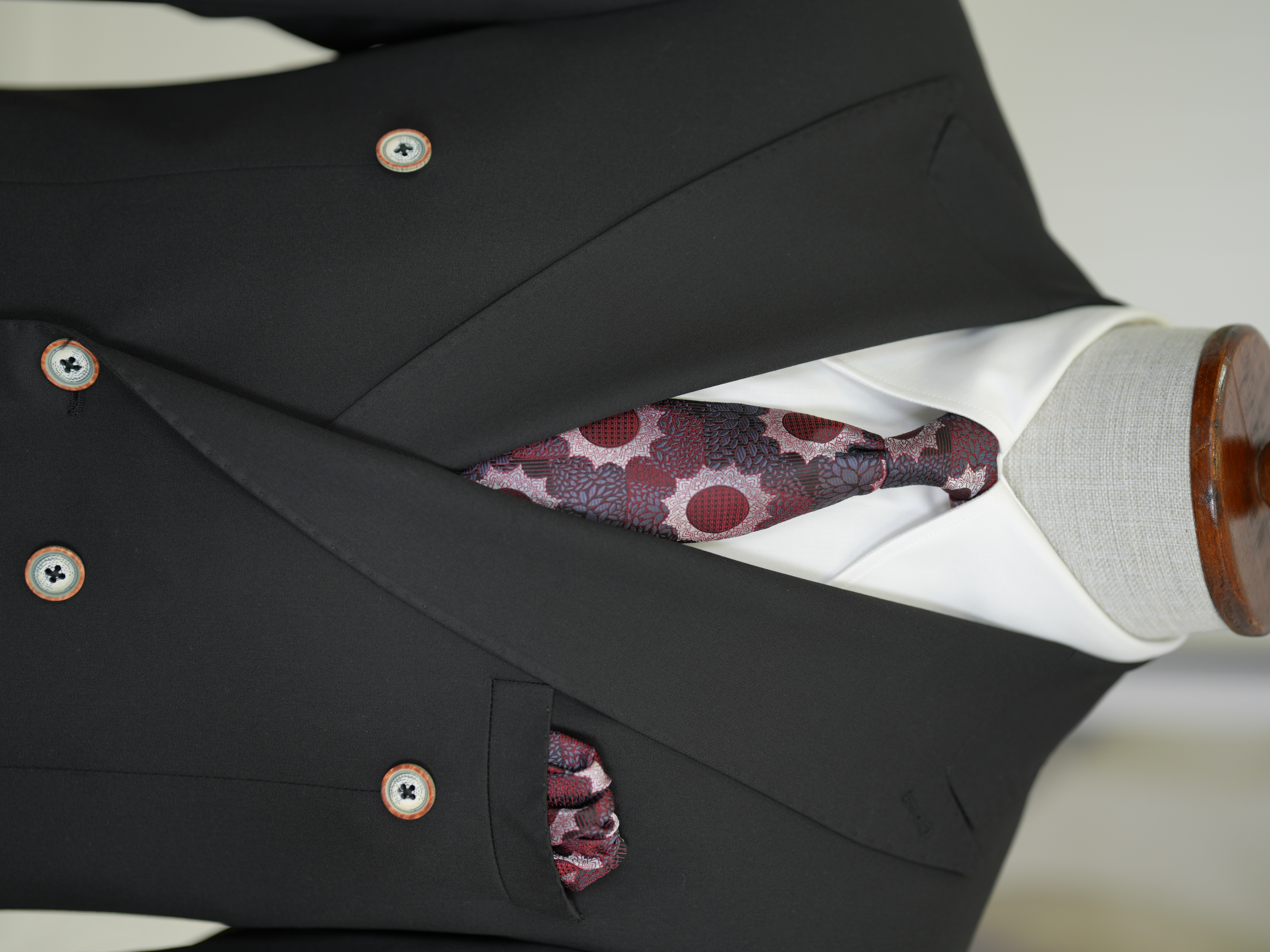 Erkek Premium İtalyan Stil Slim Fit Erkek Punto Dikişli Torba Cepli Yarım Astarlı Kruvaze Ceket-Siyah