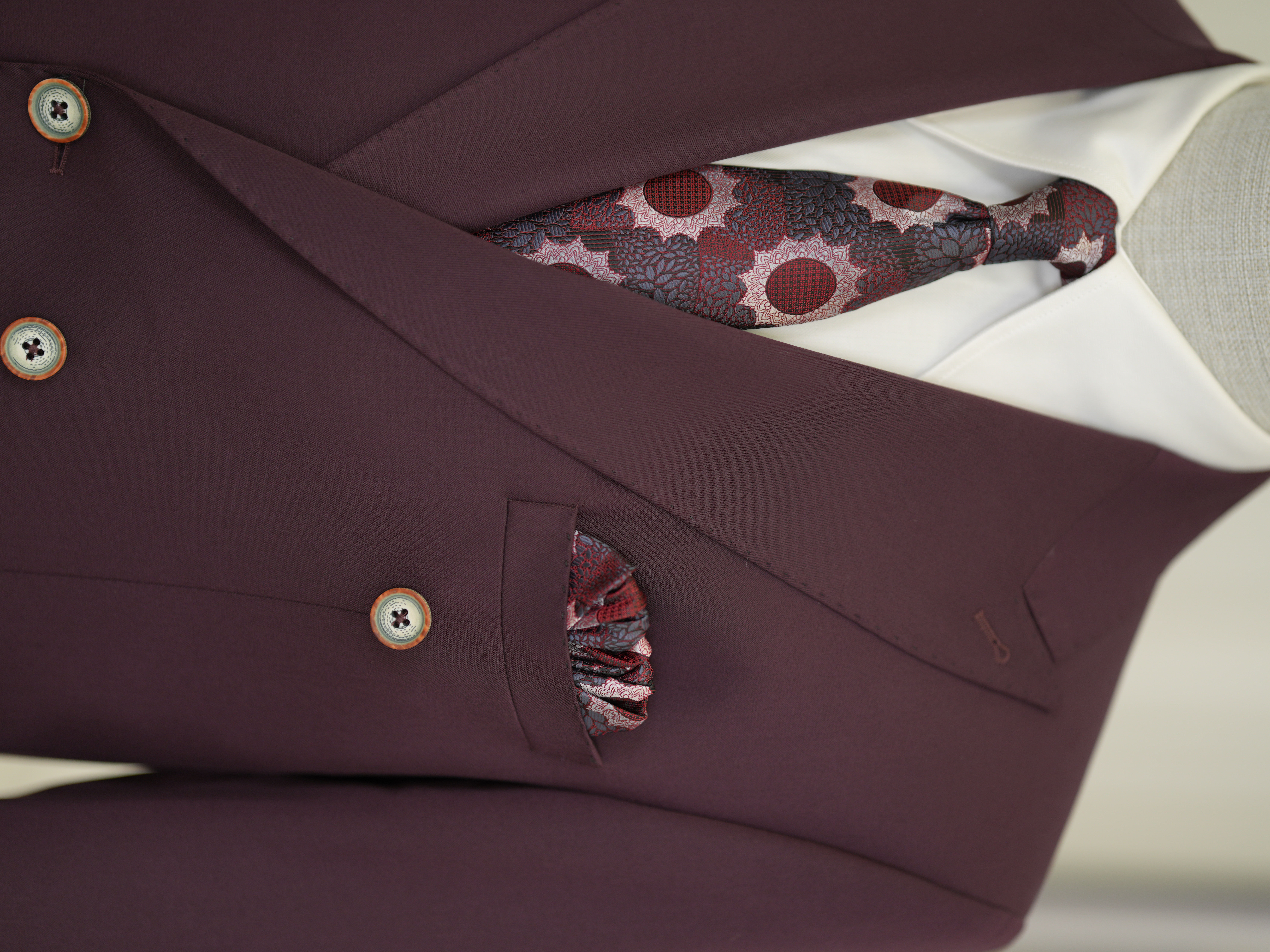 Erkek Premium İtalyan Stil Slim Fit Erkek Punto Dikişli Torba Cepli Yarım Astarlı Kruvaze Ceket-Mor