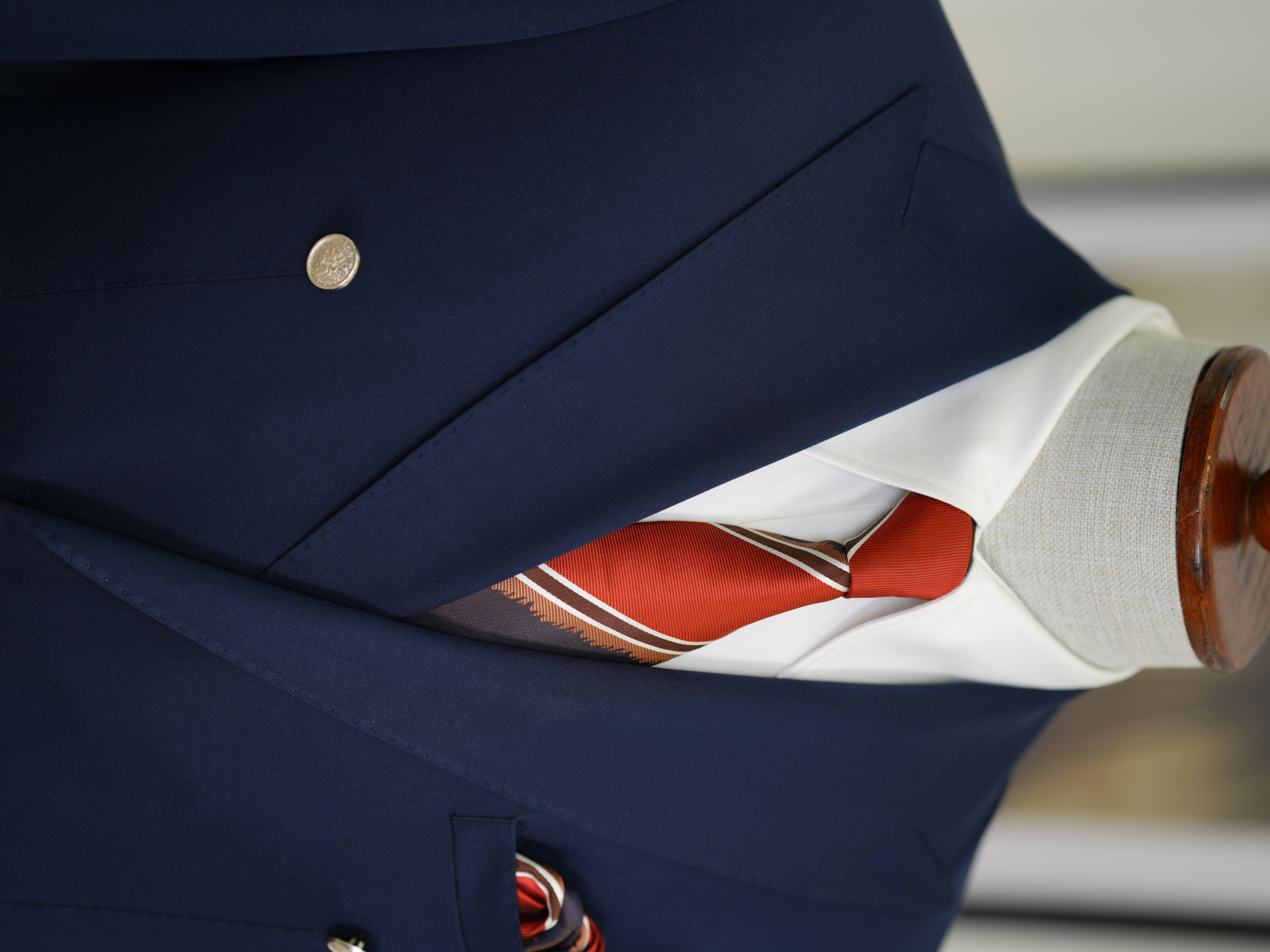 Erkek Premium İtalyan Stil Slim Fit Erkek Punto Dikişli Torba Cepli Yarım Astarlı Kruvaze Ceket - Lacivert