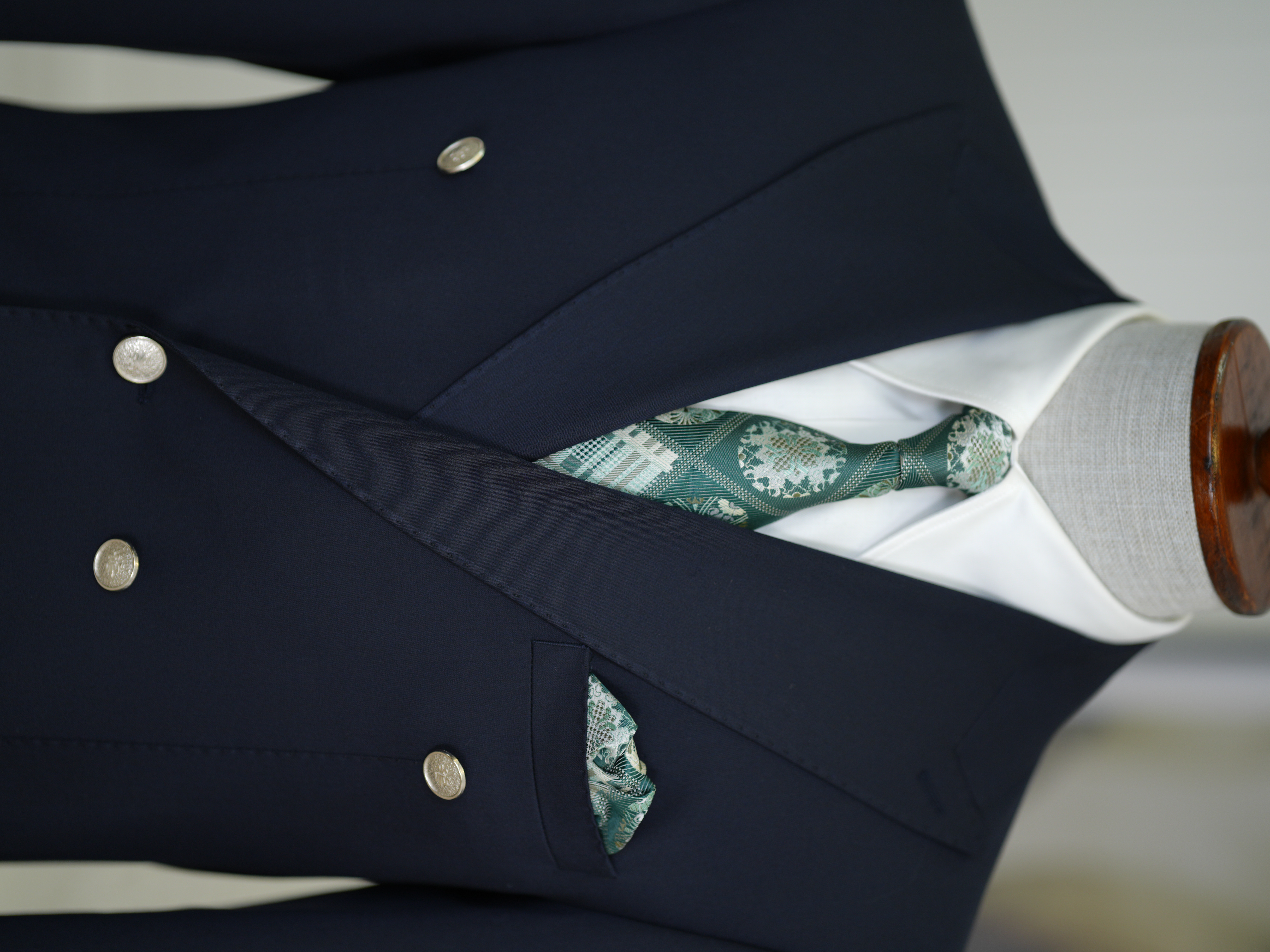 Erkek Premium İtalyan Stil Slim Fit Erkek Punto Dikişli Torba Cepli Yarım Astarlı Kruvaze Ceket - Laci