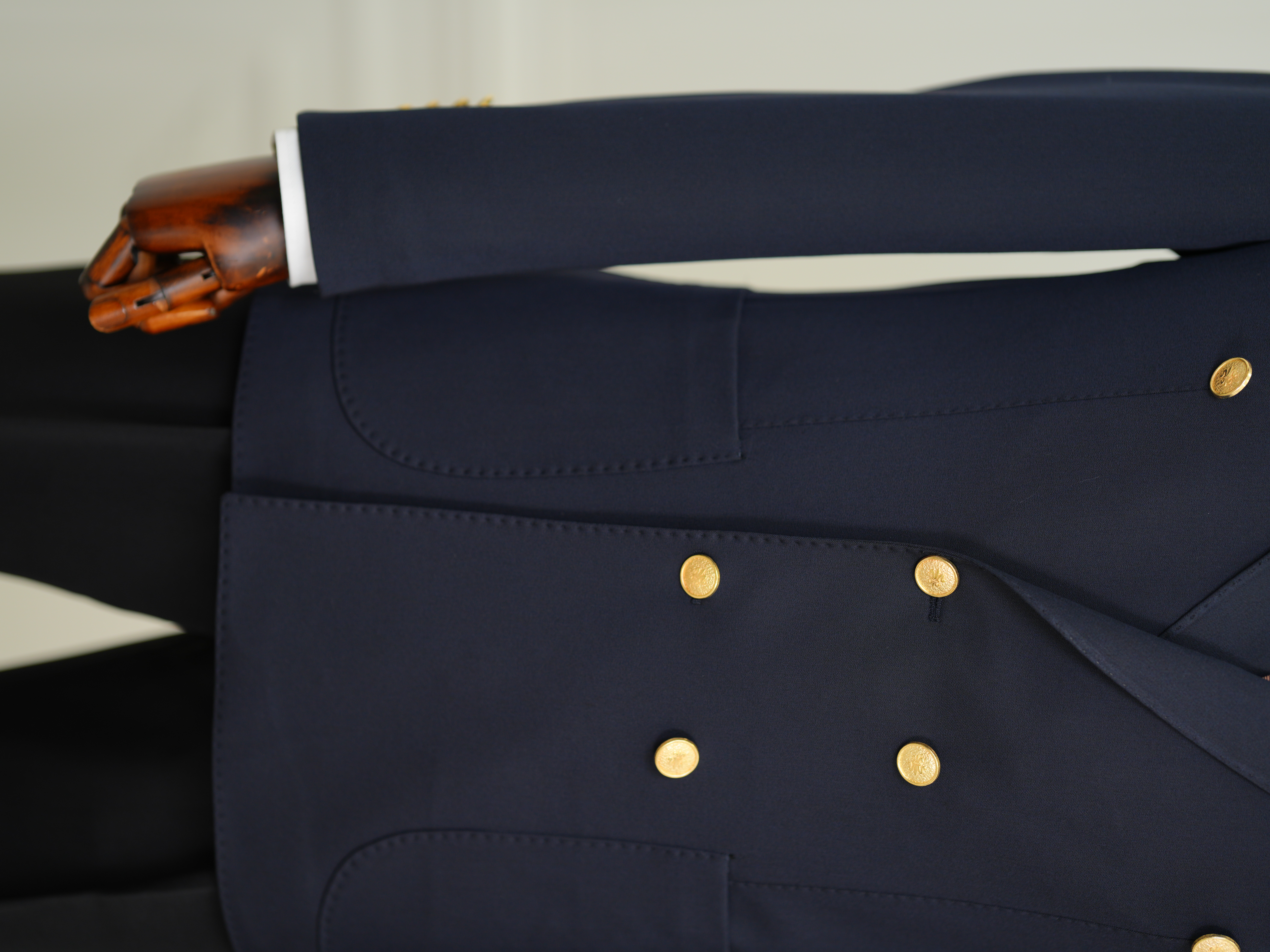 Erkek Premium İtalyan Stil Slim Fit Erkek Punto Dikişli Torba Cepli Yarım Astarlı Kruvaze Ceket - Laci