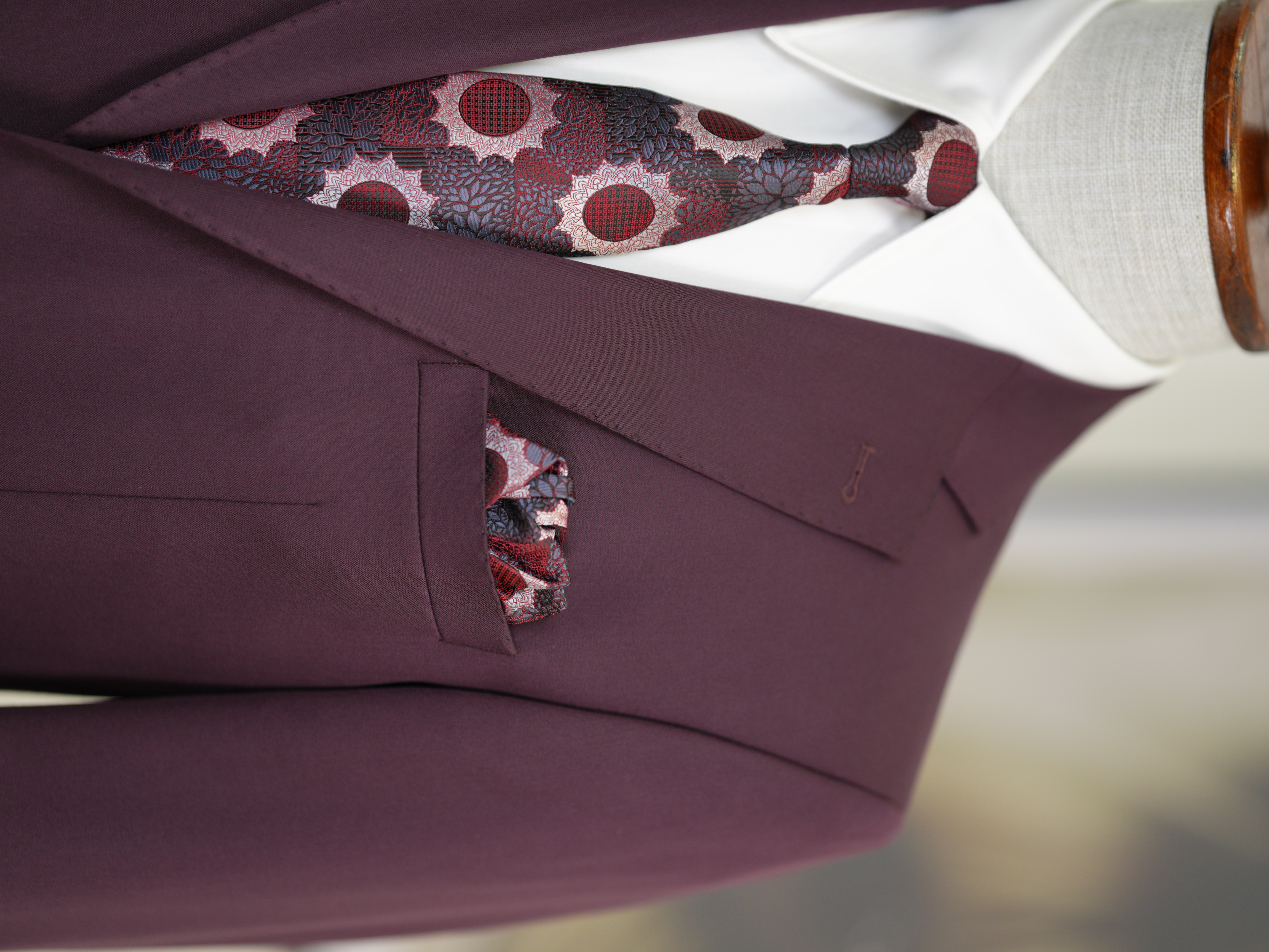 Erkek Premium İtalyan Stil Slim Fit Erkek Punto Dikişli Torba Cepli Yarım Astarlı Ceket - Mor