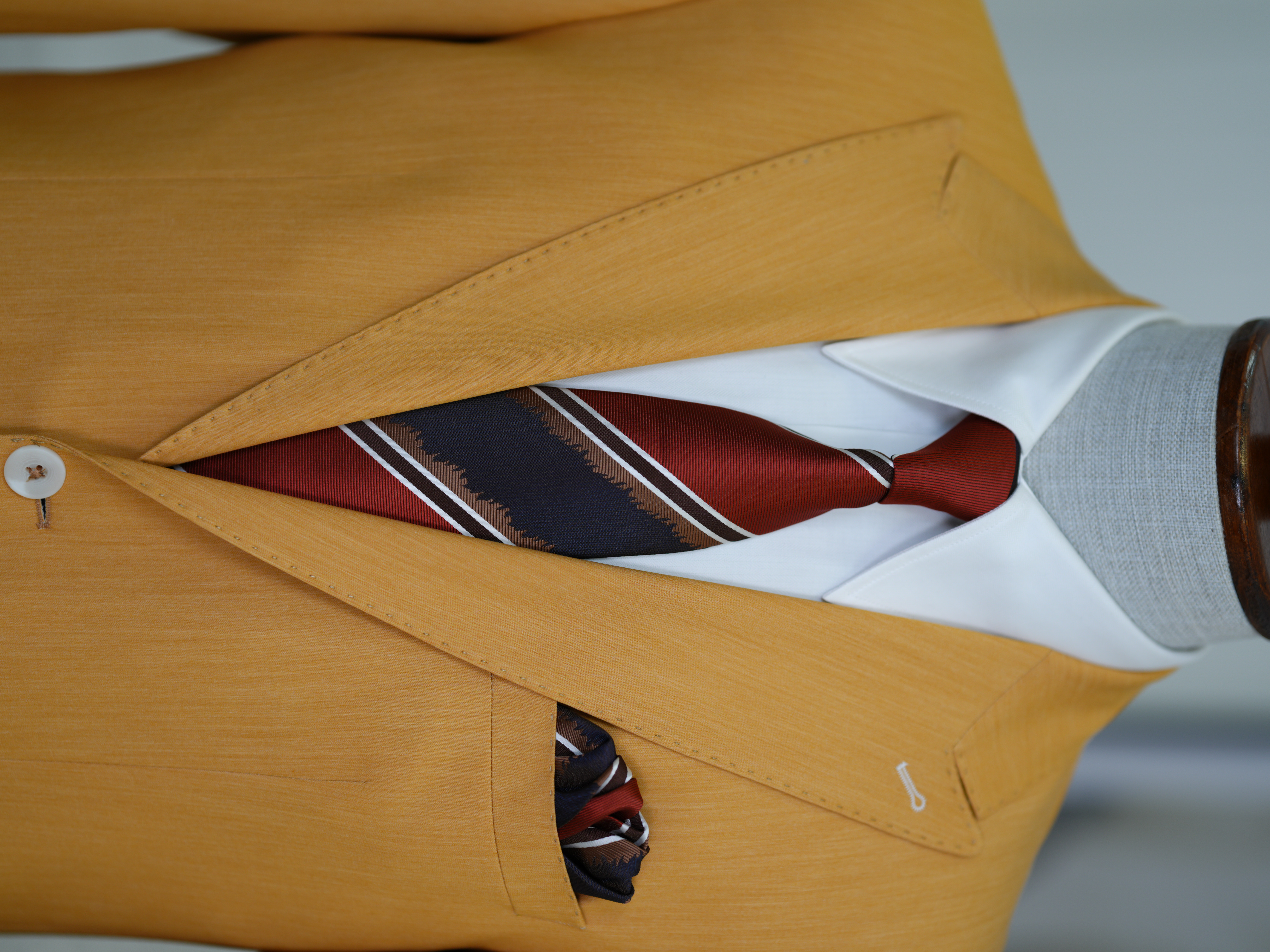 Erkek Premium İtalyan Stil Slim Fit Erkek Punto Dikişli Torba Cepli Yarım Astarlı Ceket - Sarı