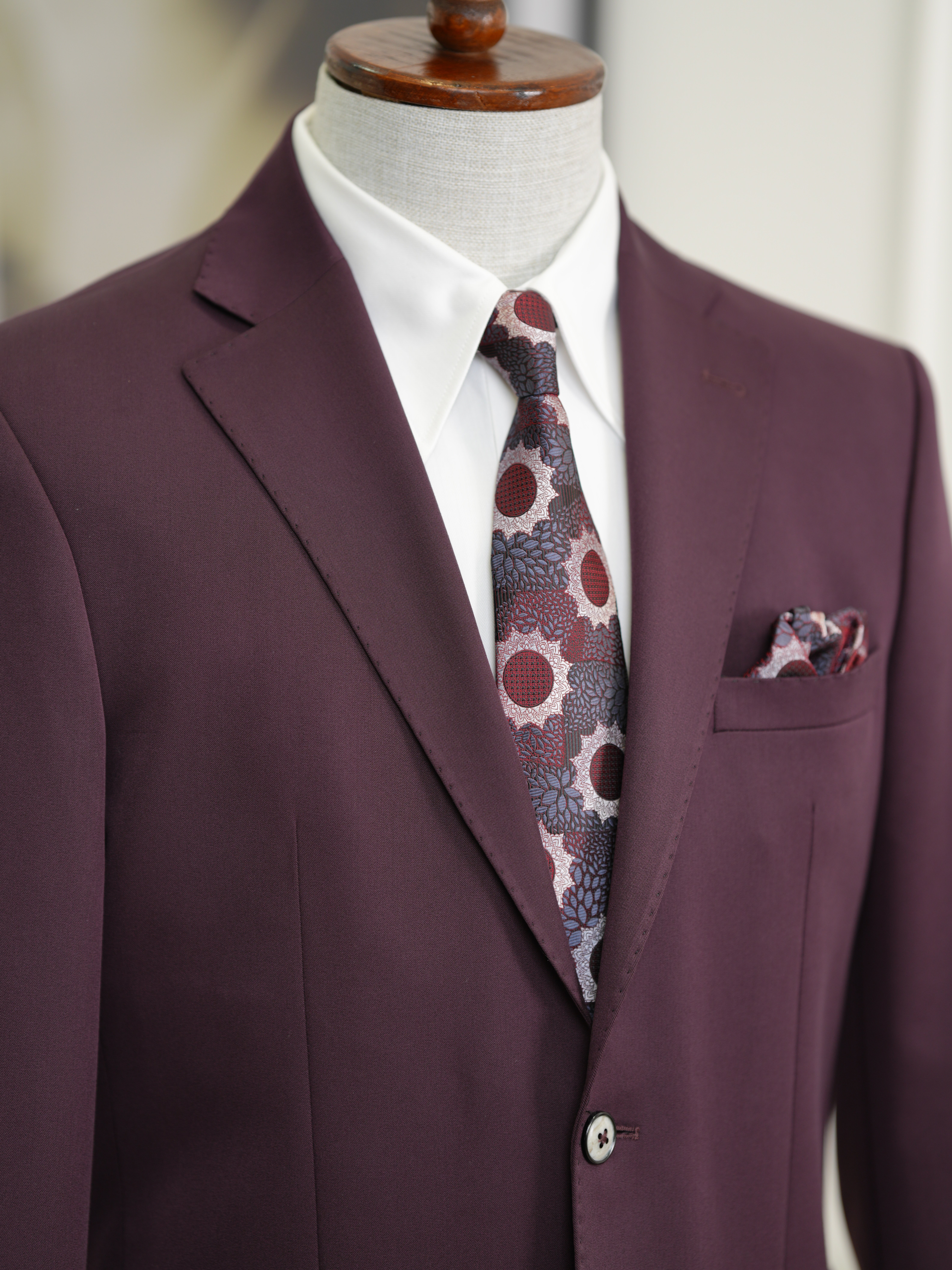 Erkek Premium İtalyan Stil Slim Fit Erkek Punto Dikişli Torba Cepli Yarım Astarlı Ceket - Mor